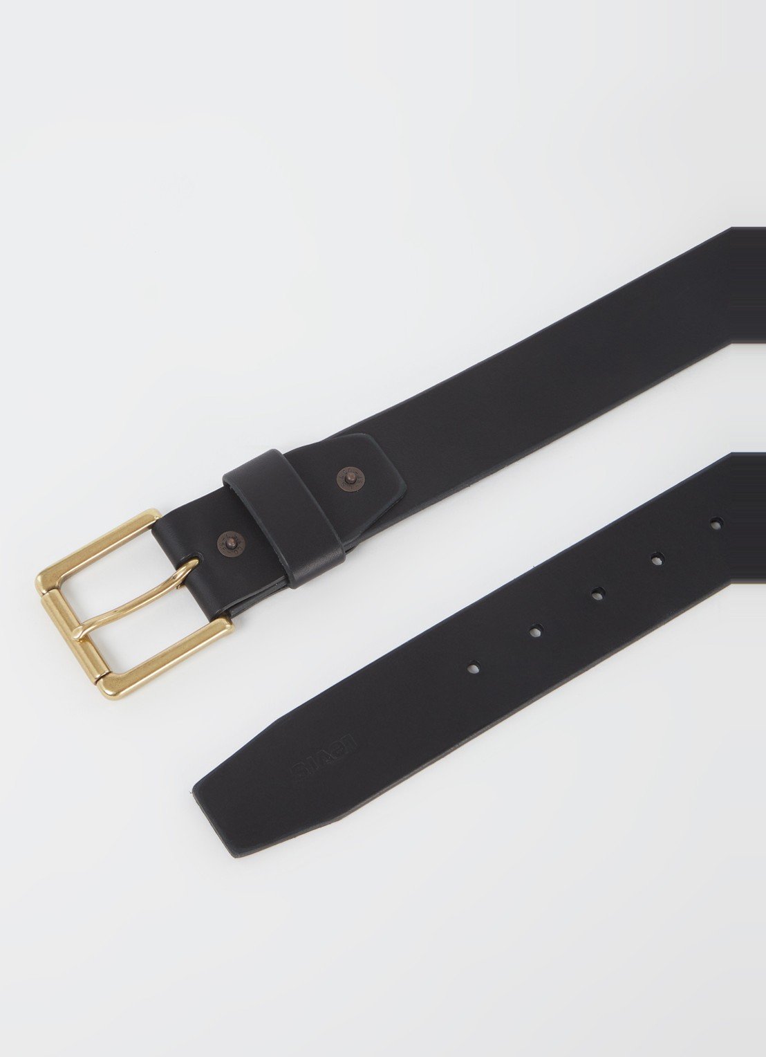 Levi's Riem van leer  - detail 2 zwart