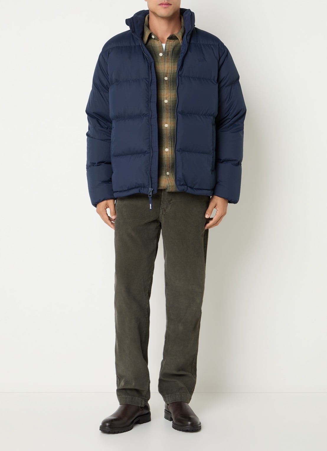 Levi's Rockwell pufferjack met steekzakken - voorkant 2 donkerblauw