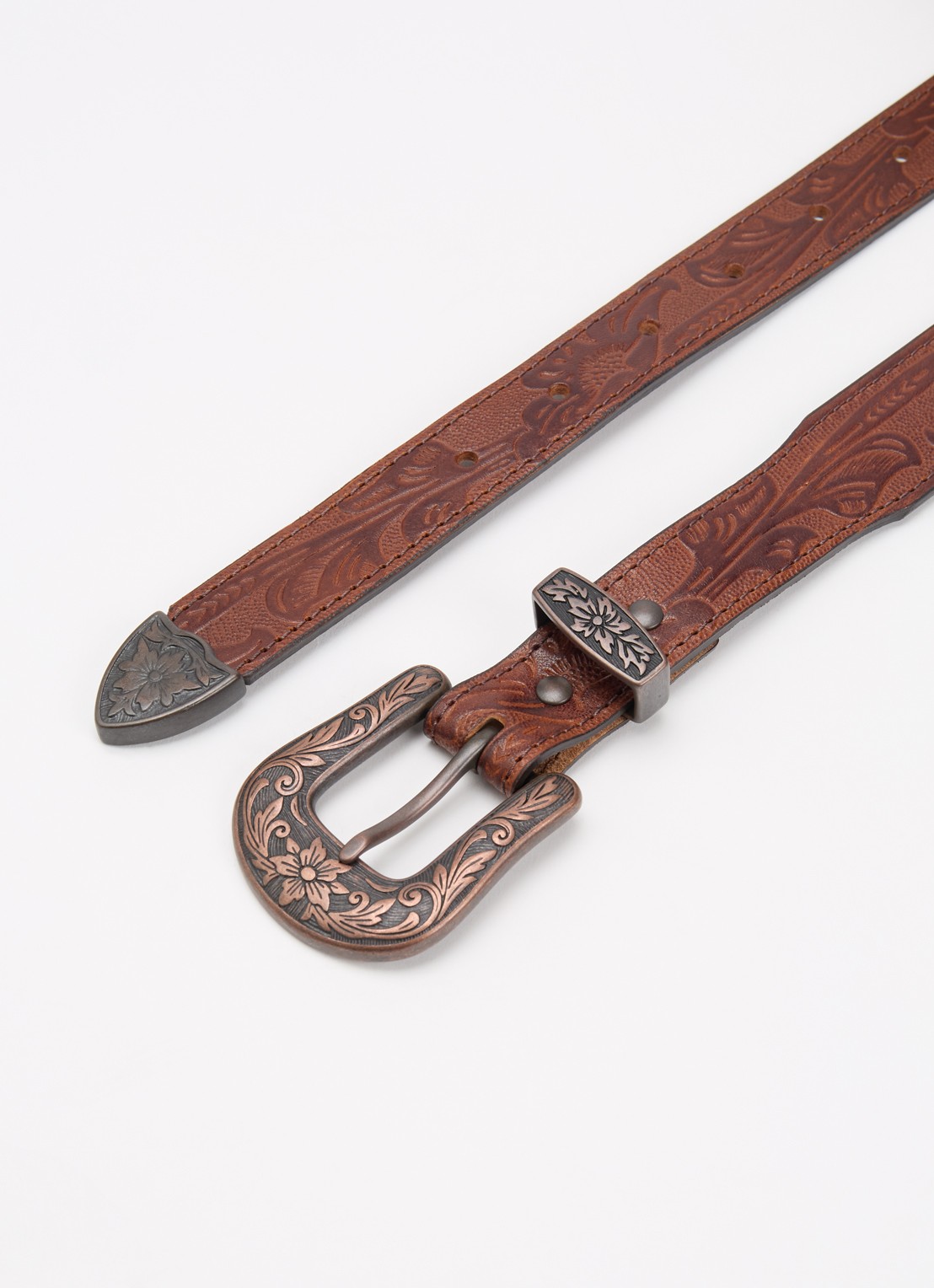 Levi's Rodeo riem van leer - detail 2 donkerbruin
