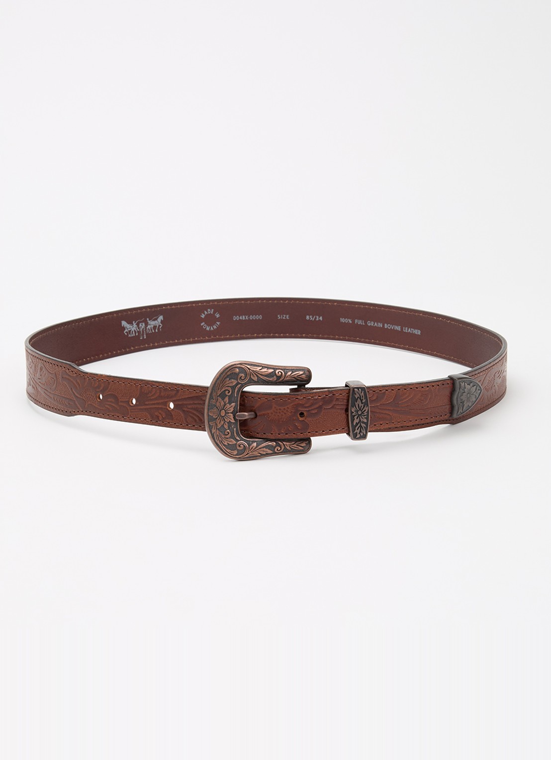 Levi's Rodeo riem van leer - voorkant donkerbruin
