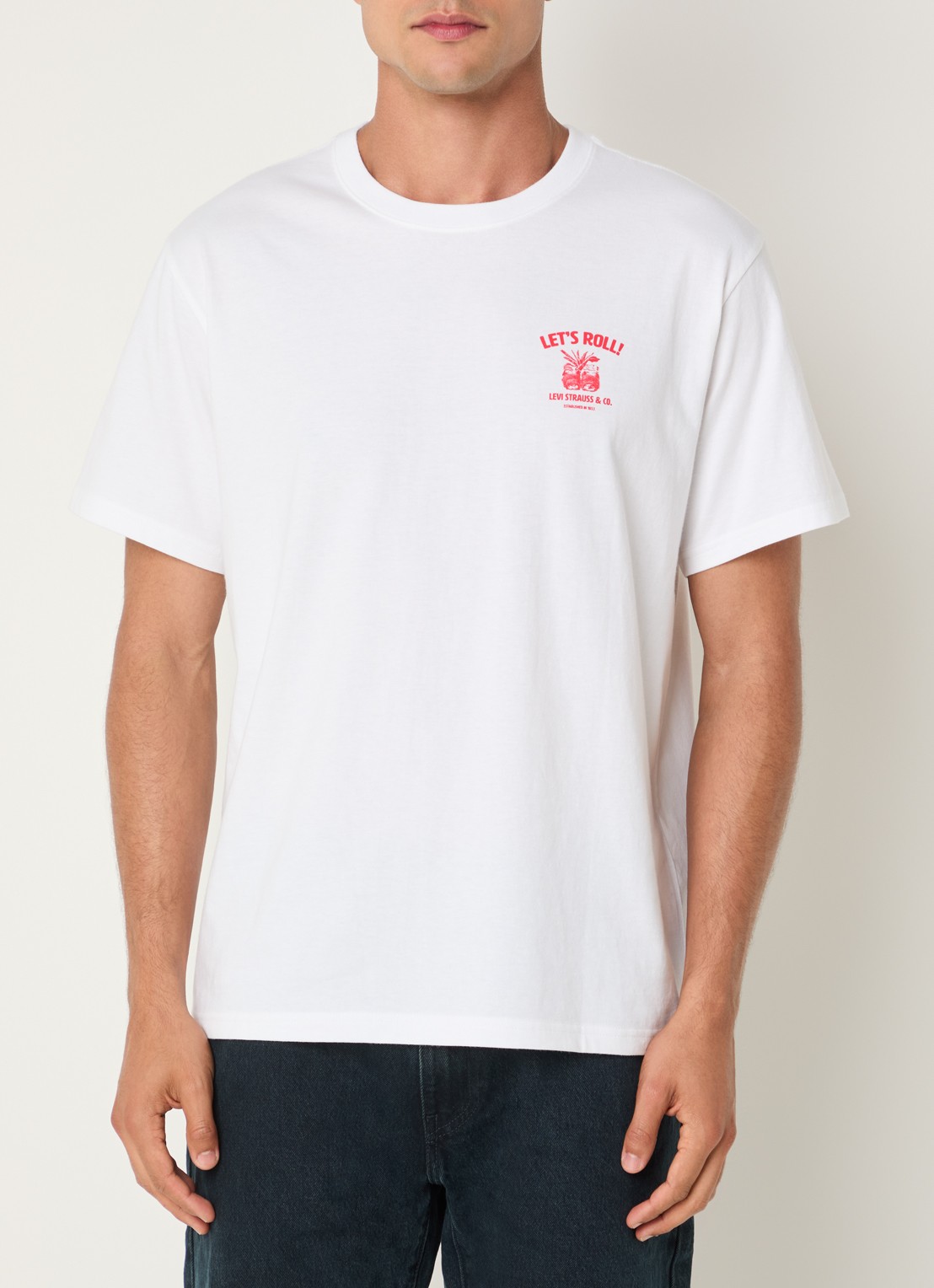 Levi's Roll Models T-shirt met front- en backprint - achterkant 2 wit