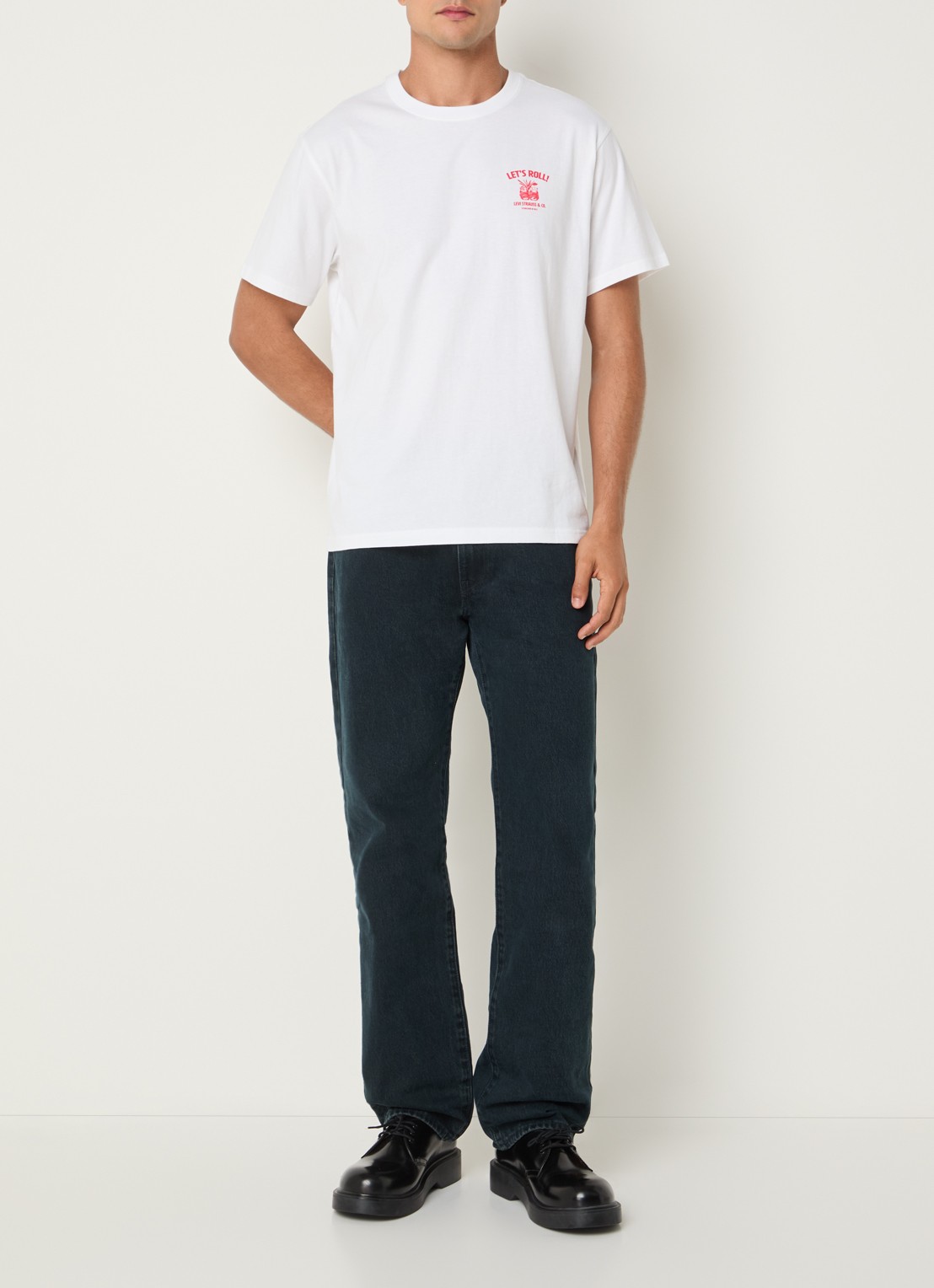 Levi's Roll Models T-shirt met front- en backprint - voorkant 4 wit