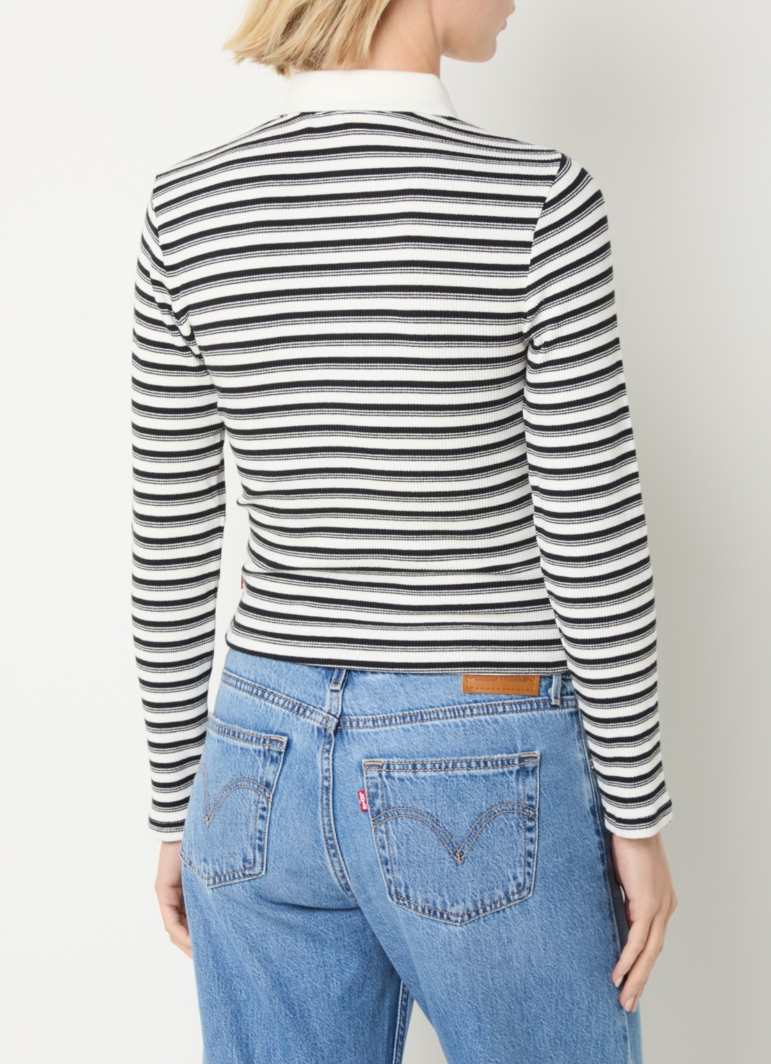 Levi's Rory polo met streepprint - achterkant 3 zwart