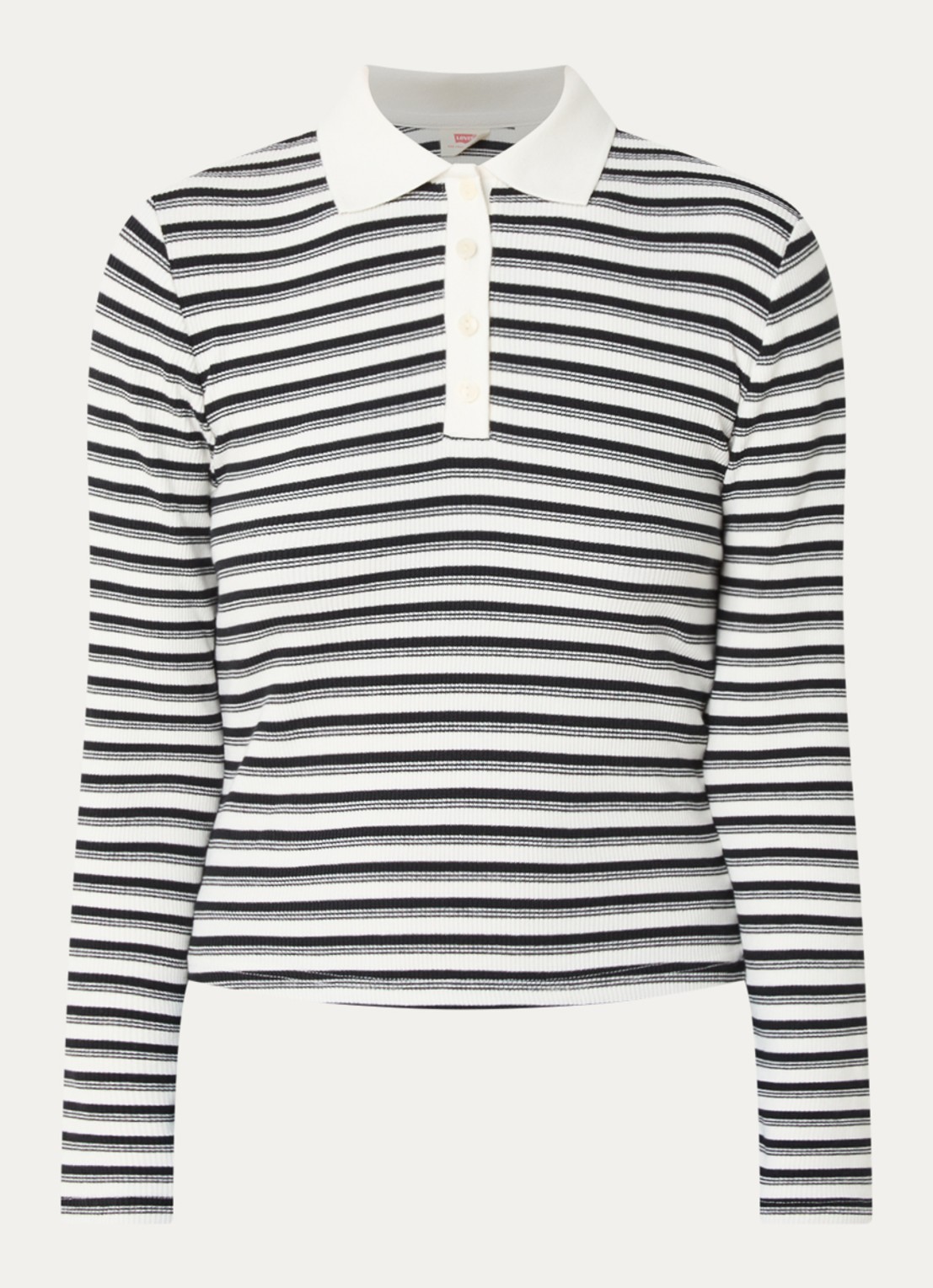 Levi's Rory polo met streepprint - voorkant zwart