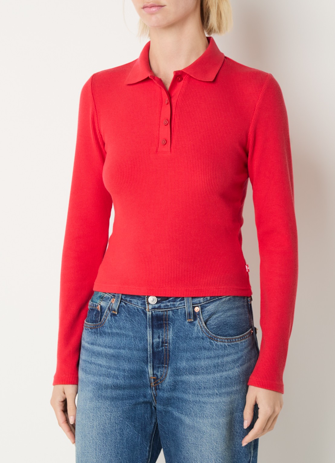 Levi's Rory trui met polokraag - detail 4 rood