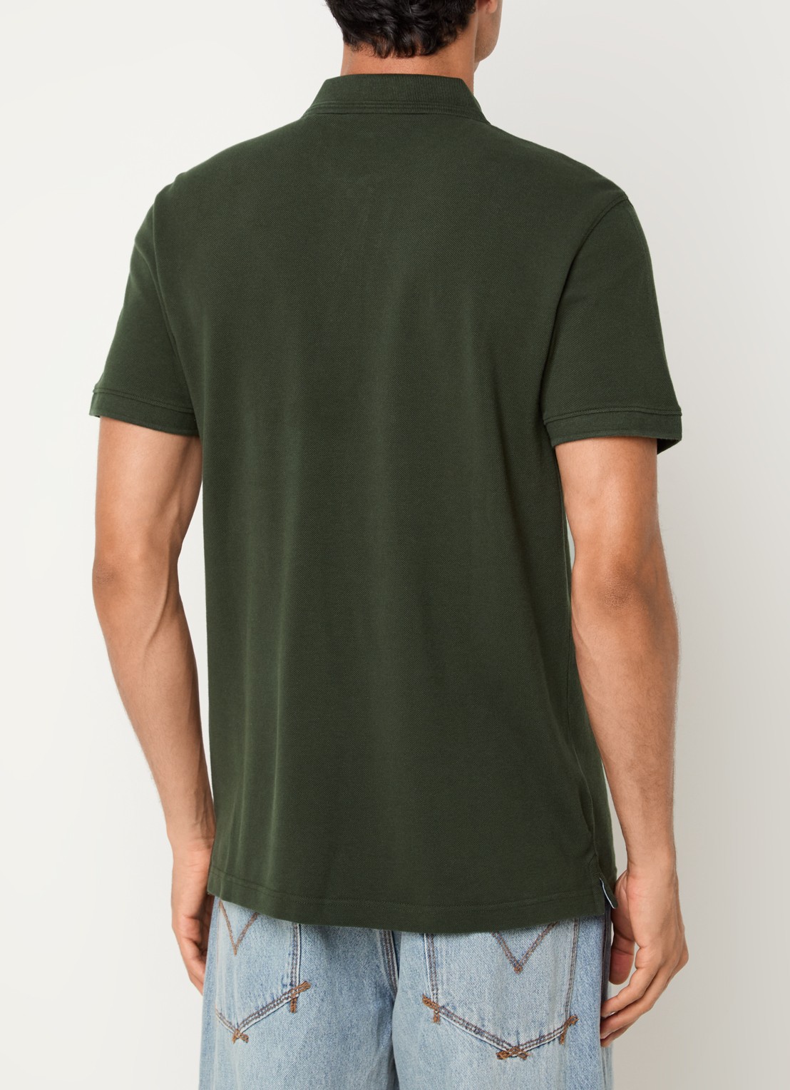 Levi's Rosin regular fit polo met logo - achterkant bronsgroen