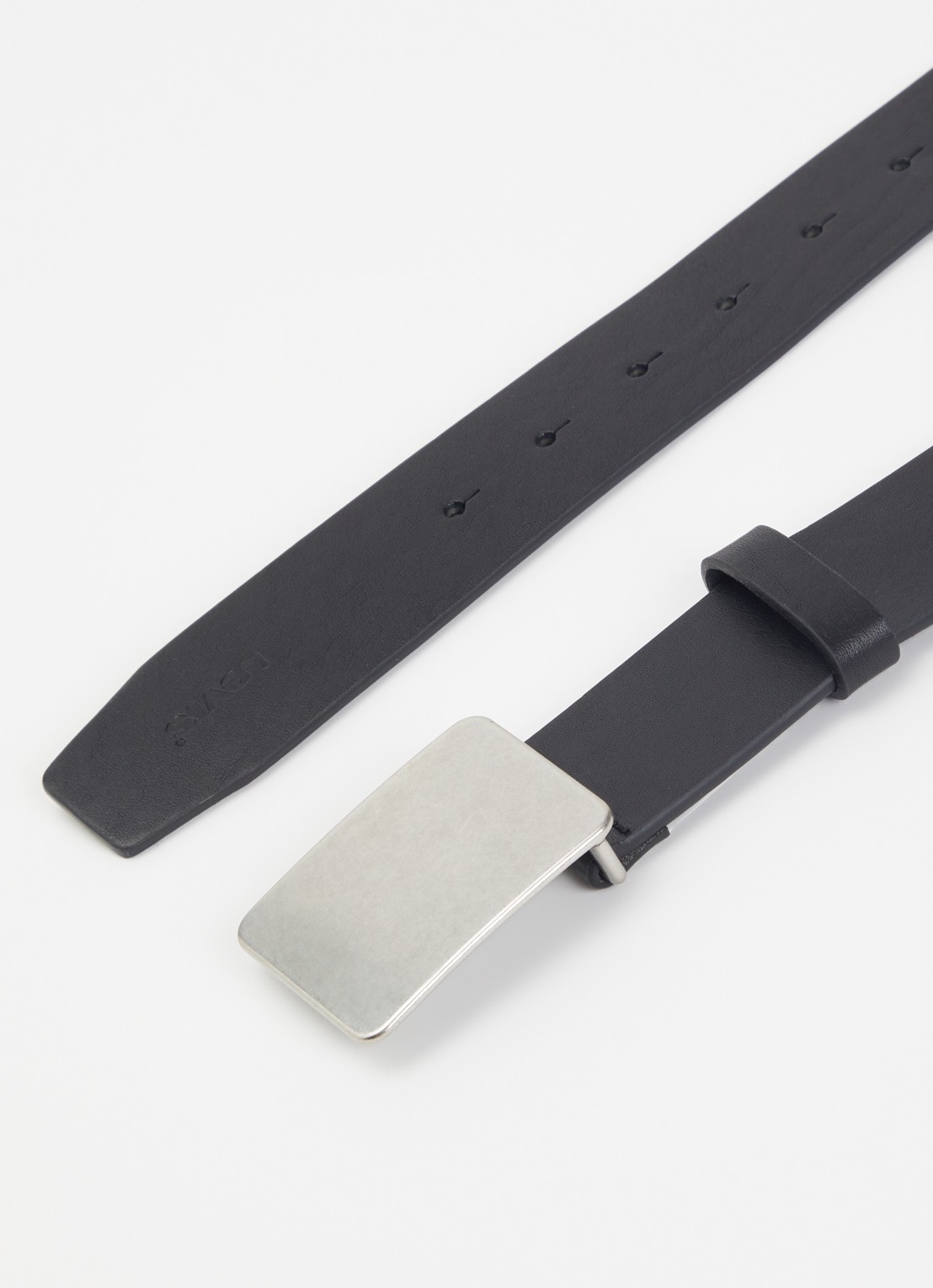 Levi's Ryder riem van leer - detail 2 zwart
