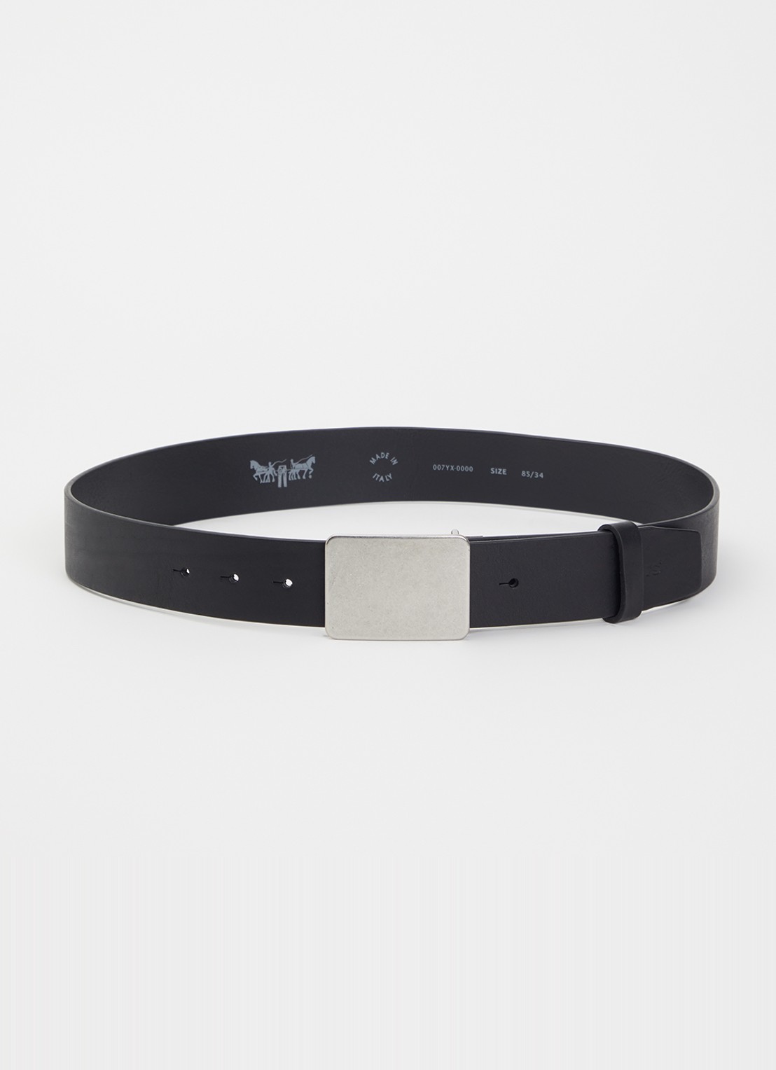 Levi's Ryder riem van leer - voorkant zwart