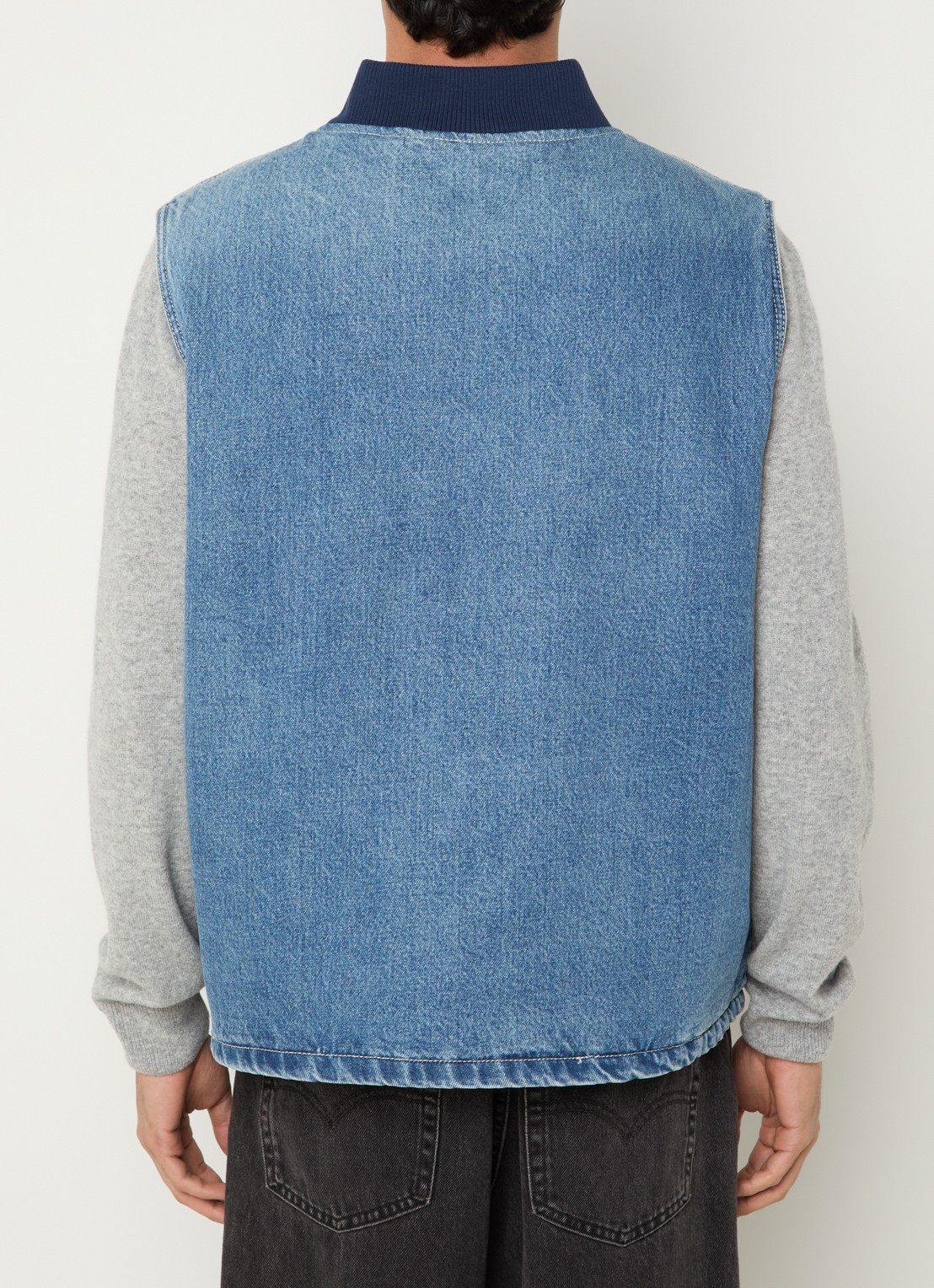 Levi's Sansome bodywarmer van denim met logo - achterkant 2 indigo
