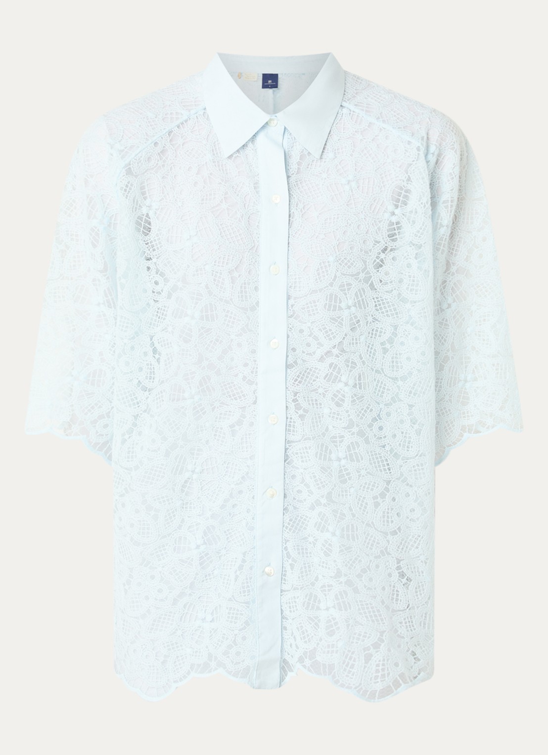 Levi's Semi-transparante blouse met broderie - voorkant 2 lichtblauw