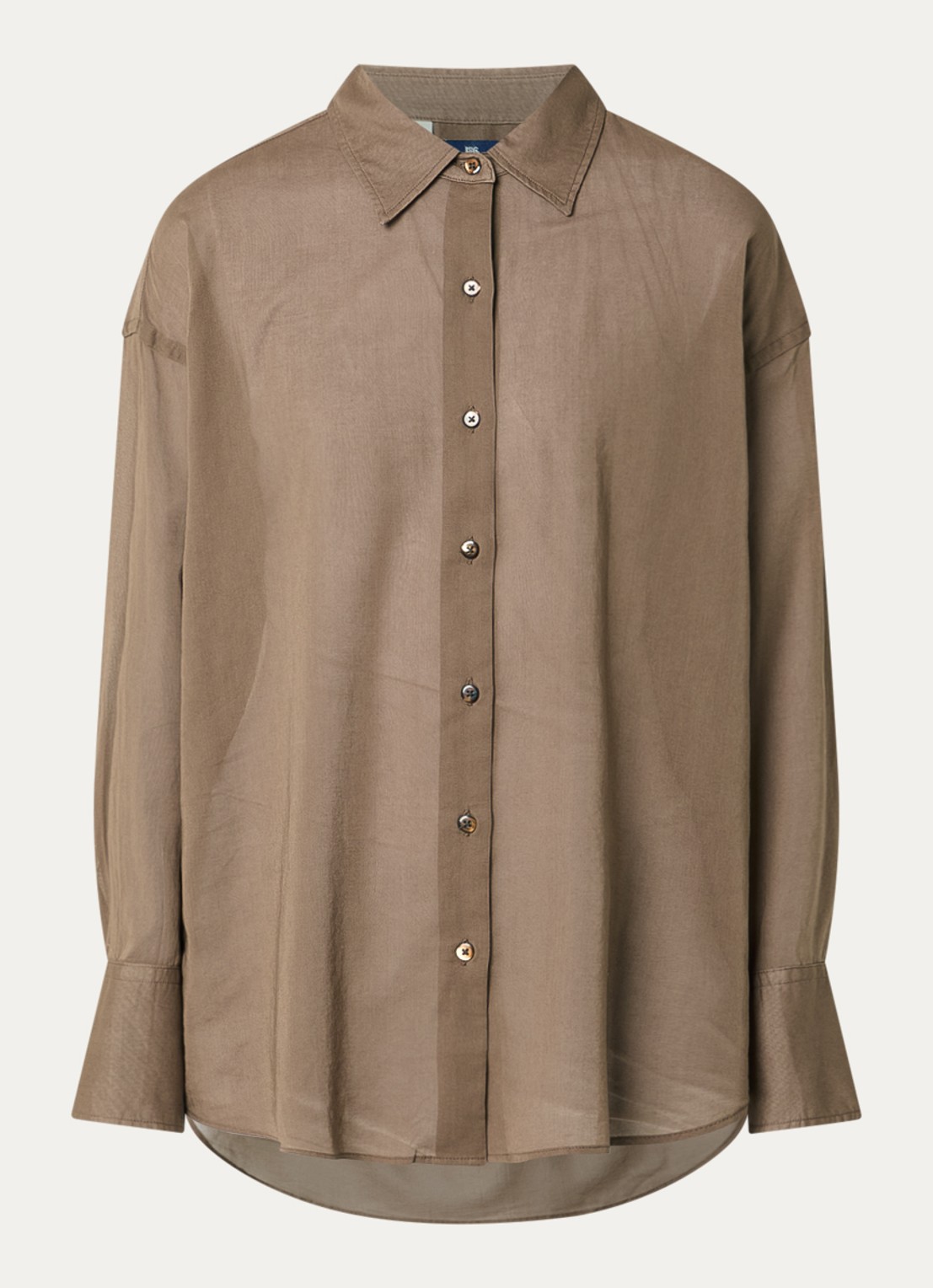 Levi's Semi-transparante blouse met kraag - voorkant 3 camel