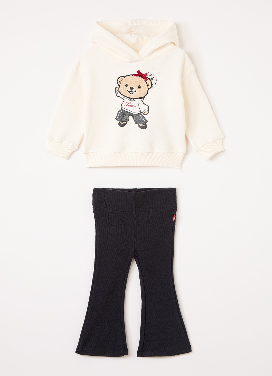 Levi's Set van hoodie met legging 2-delig - voorkant ivoor