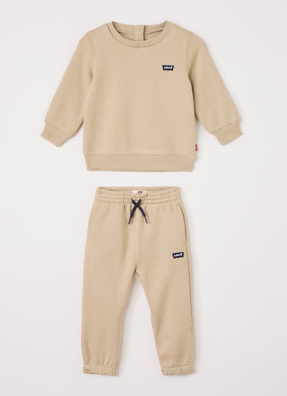 Levi's Set van sweater met joggingbroek 2-delig - voorkant beige