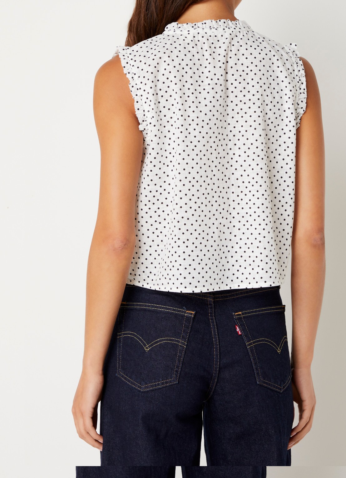Levi's Shelby blouse met stippenprint - achterkant 2 beige