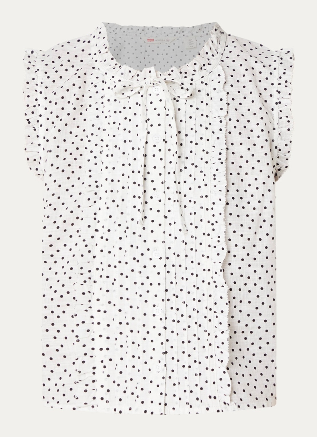 Levi's Shelby blouse met stippenprint - voorkant 3 beige