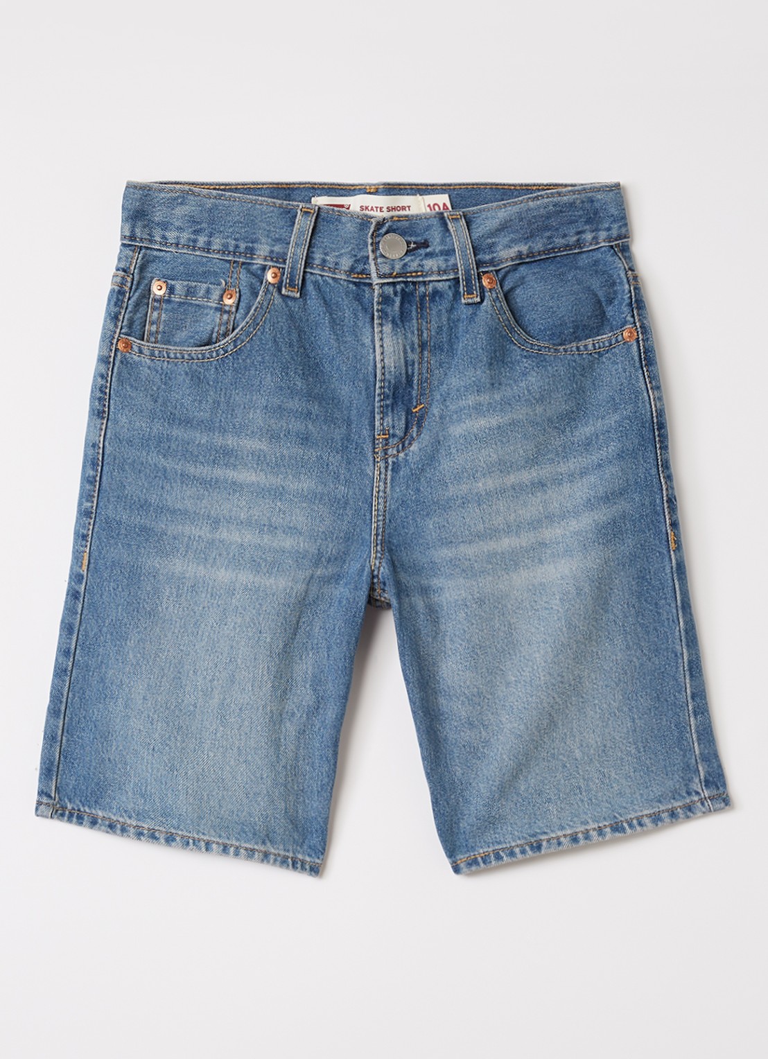 Levi's Skate straight fit korte broek van denim - voorkant 2 indigo