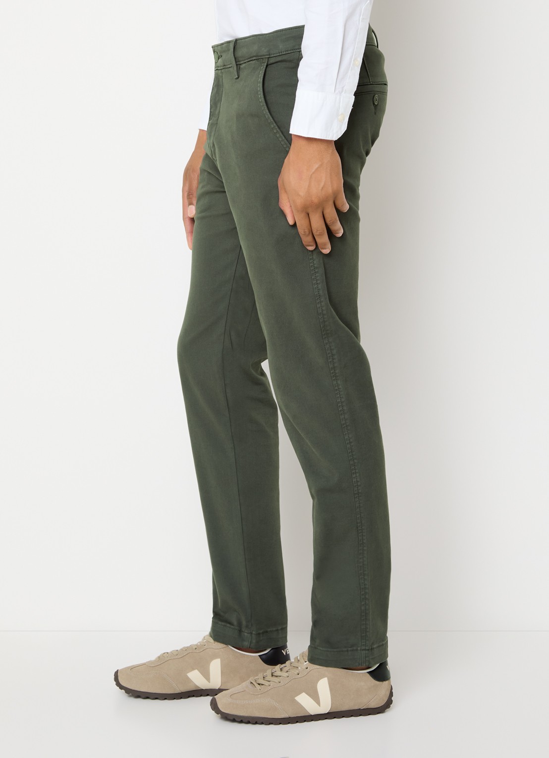 Levi's Slim fit chino met steekzakken - detail 3 olijfgroen