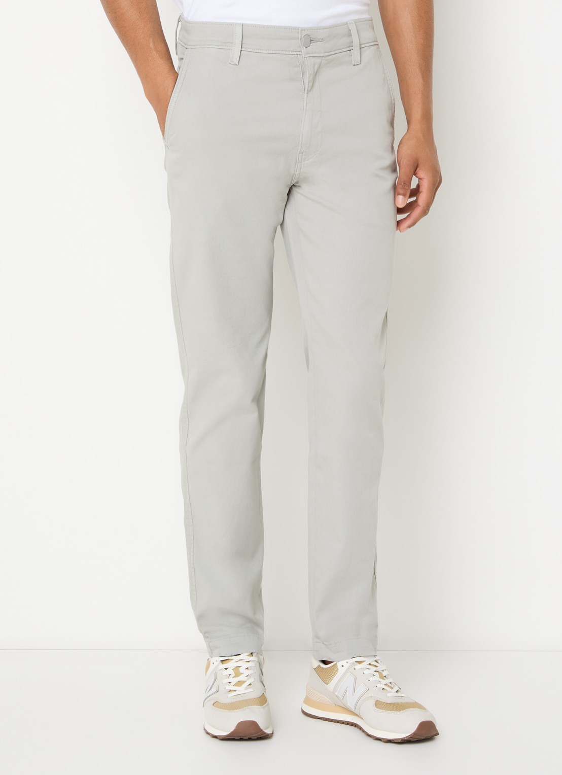 Levi's Slim fit chino met steekzakken - detail 4 lichtgrijs