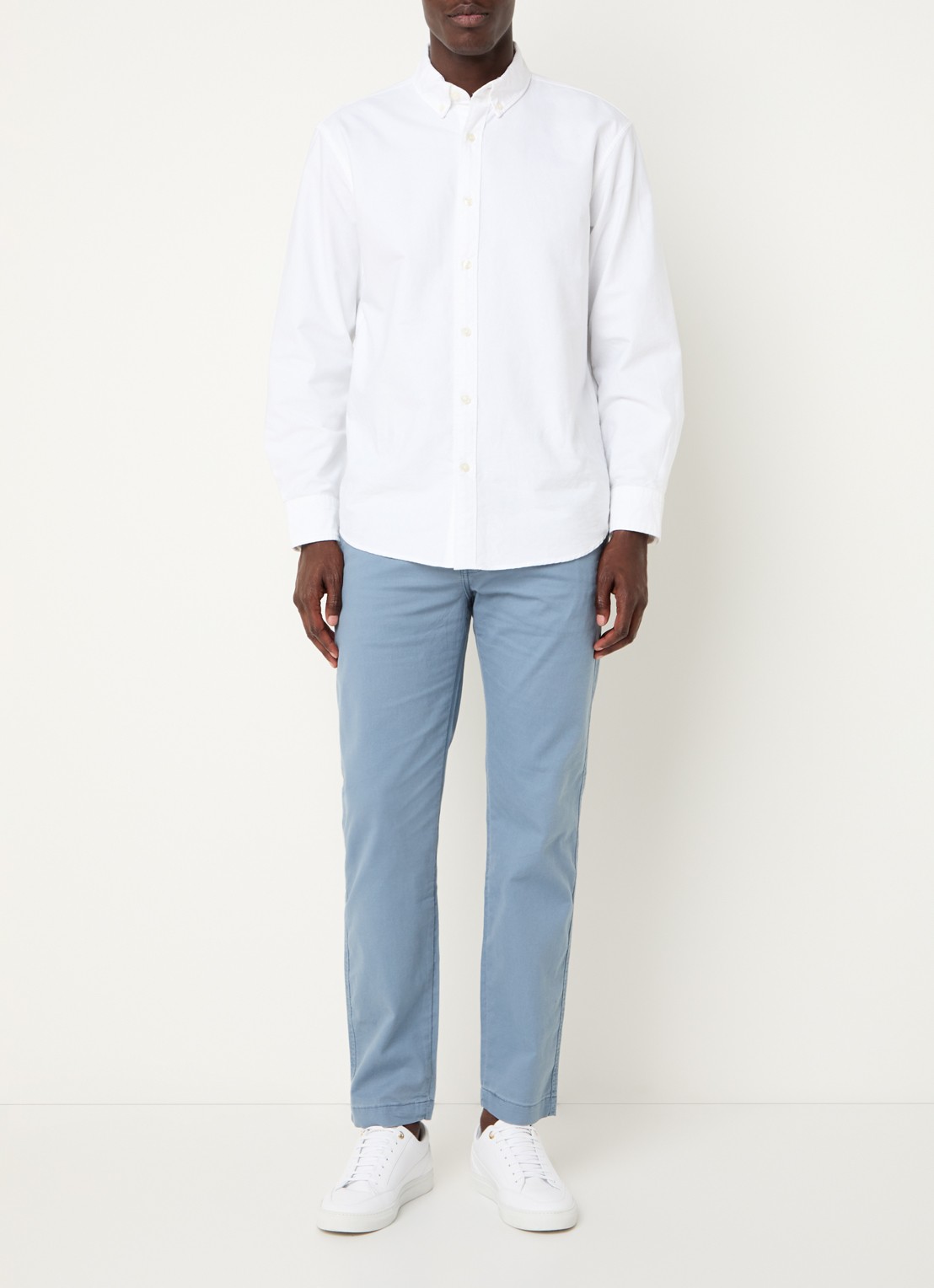Levi's Slim fit cropped chino met steekzakken - voorkant 5 staalblauw