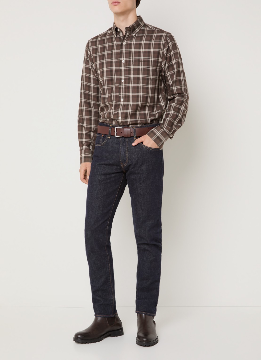 Levi's Slim fit jeans met donkere wassing - voorkant 5 indigo