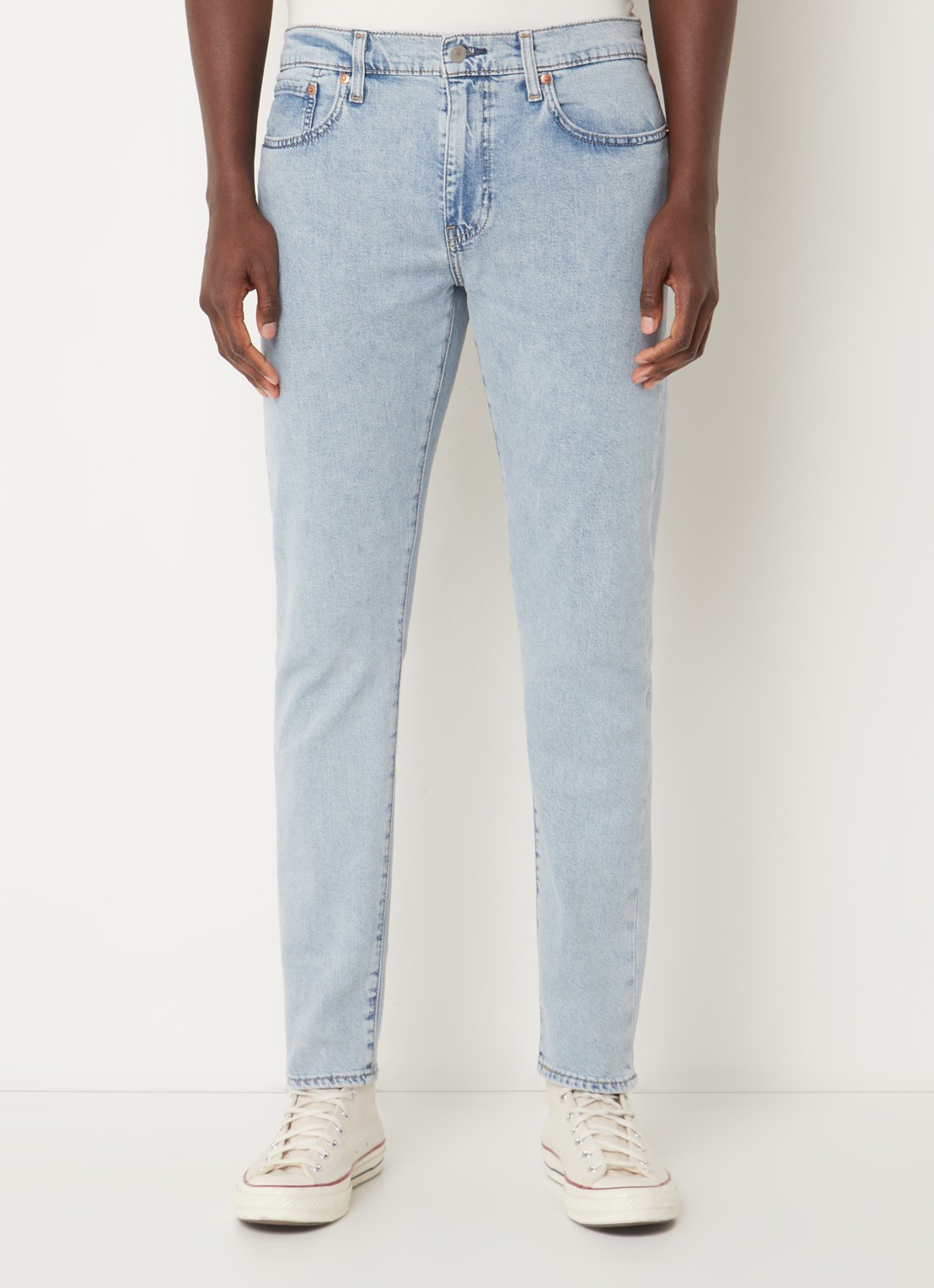 Levi's Slim fit jeans  met lichte wassing - detail 4 indigo