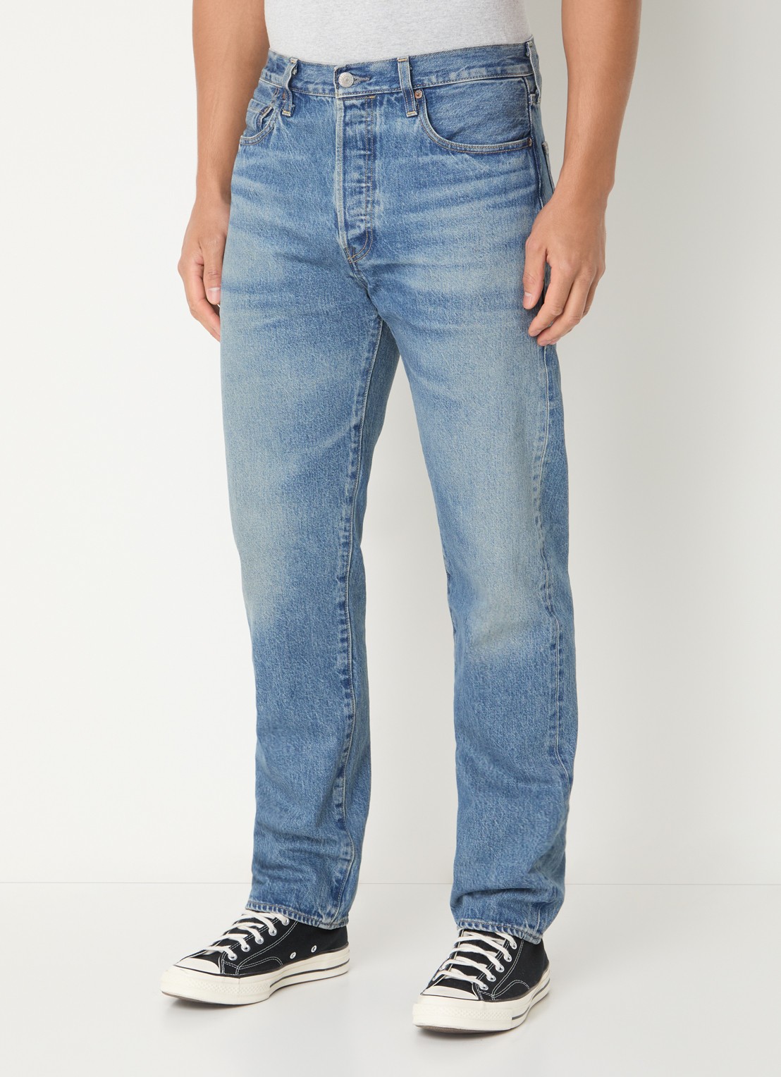 Levi's Slim fit jeans met medium wassing - detail 4 indigo