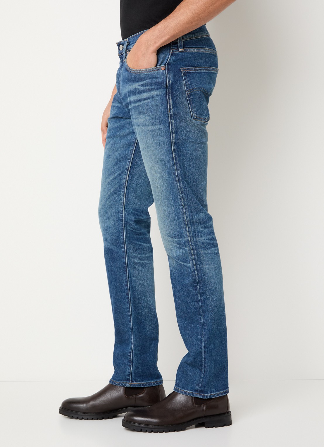 Levi's Slim fit jeans met medium wassing - detail 3 indigo