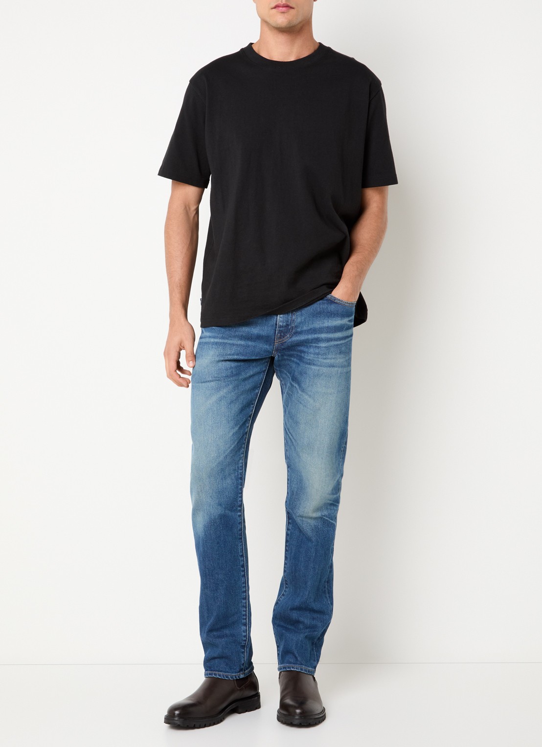 Levi's Slim fit jeans met medium wassing - voorkant 5 indigo