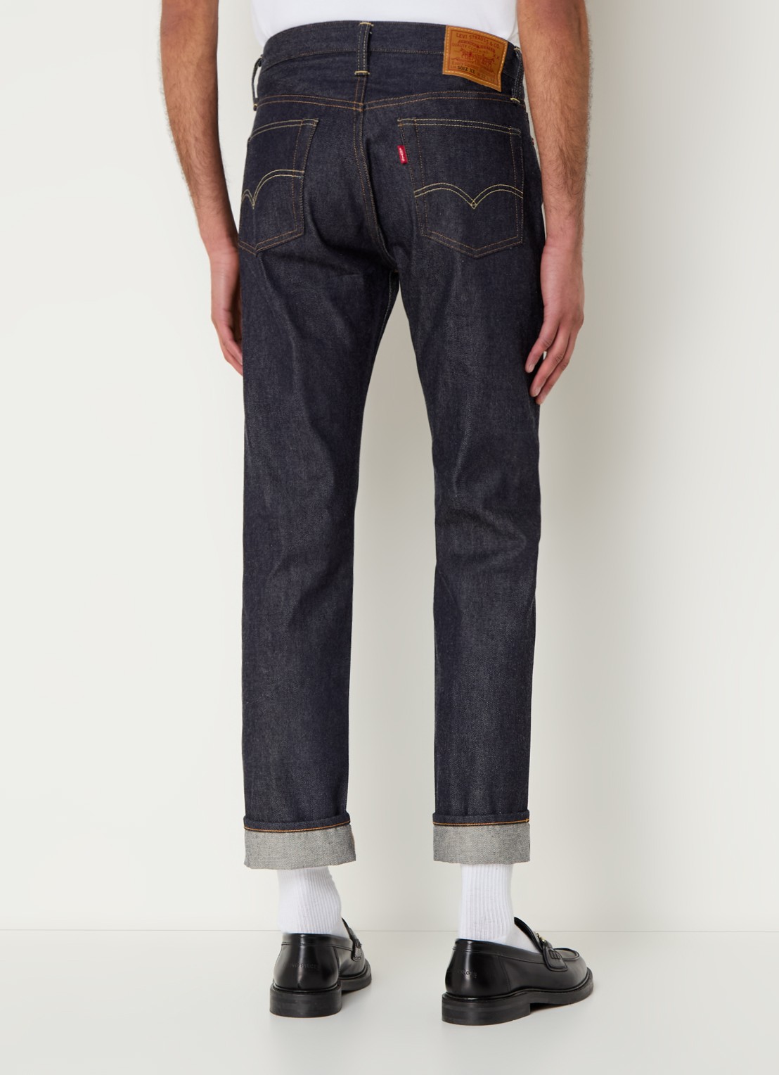 Levi's Slim fit jeans van  katoen met donkere wassing  - achterkant indigo