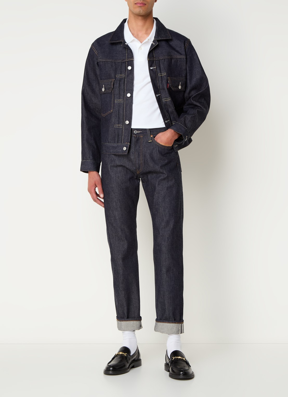 Levi's Slim fit jeans van  katoen met donkere wassing  - voorkant 5 indigo