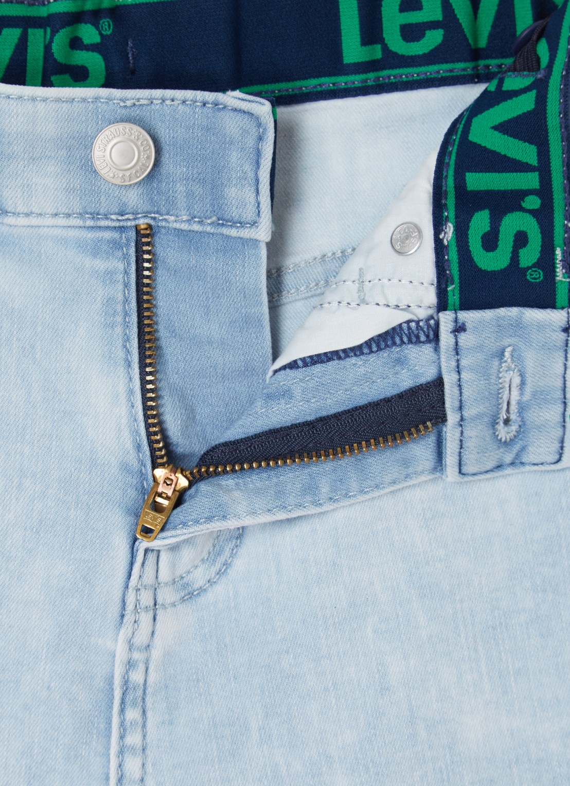 Levi's Slim fit korte broek van denim met stretch - detail 3 lichtblauw
