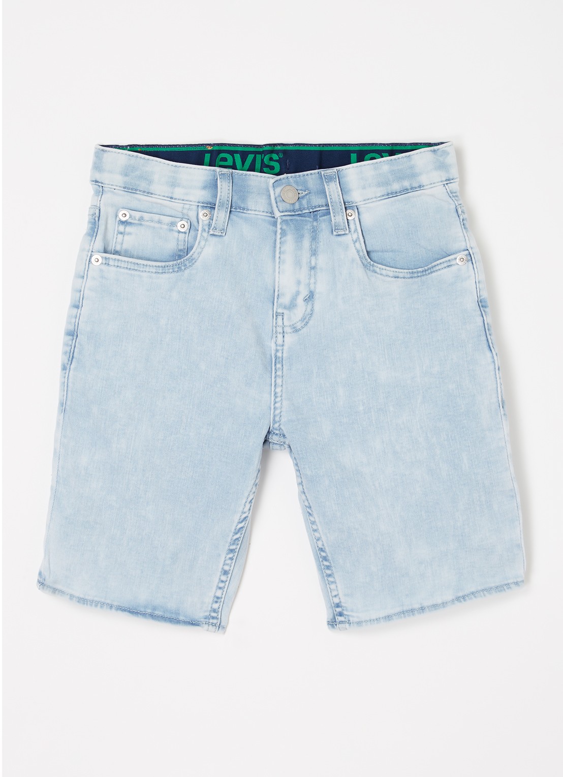 Levi's Slim fit korte broek van denim met stretch - voorkant lichtblauw
