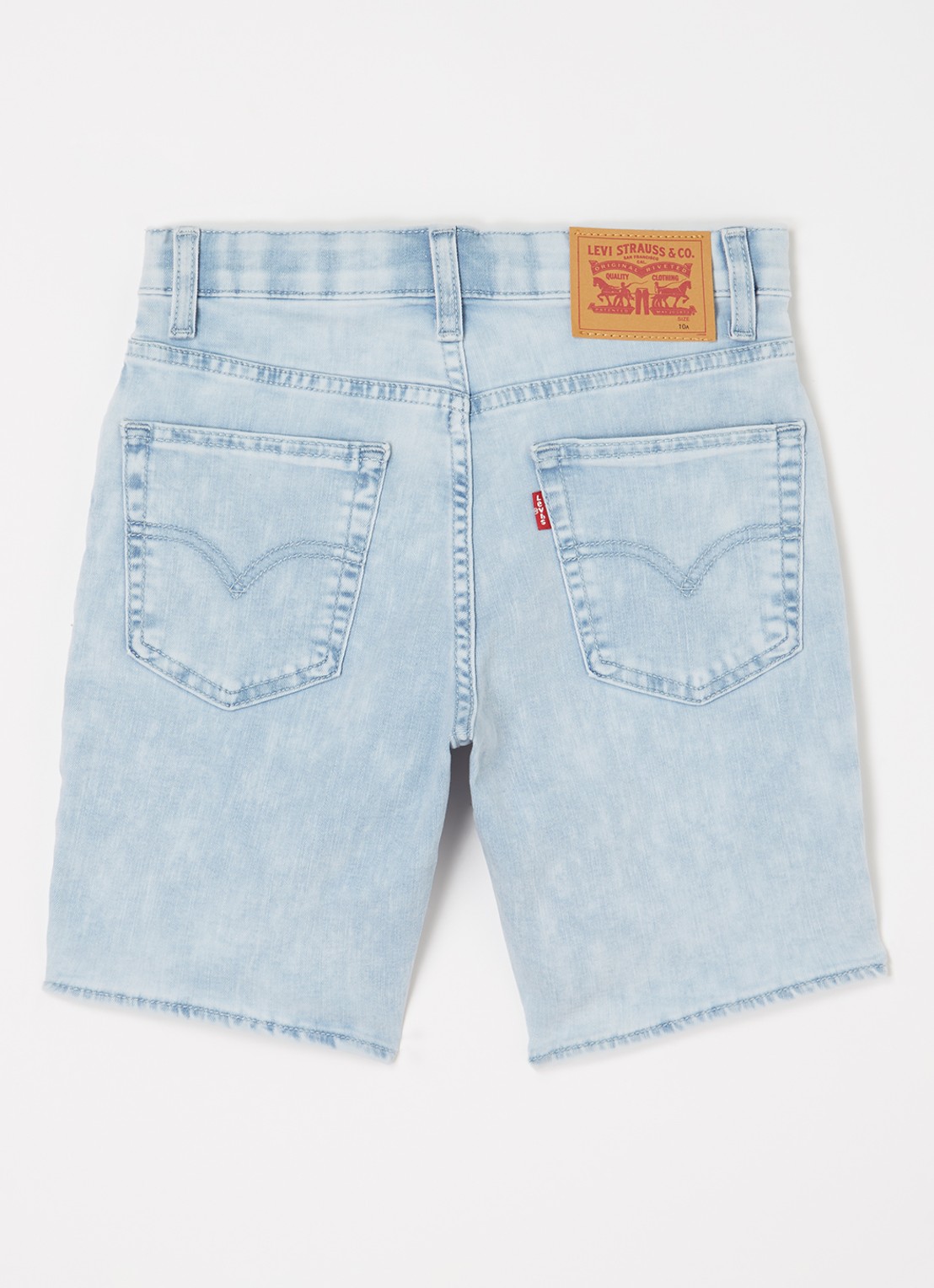 Levi's Slim fit korte broek van denim met stretch - voorkant 2 lichtblauw
