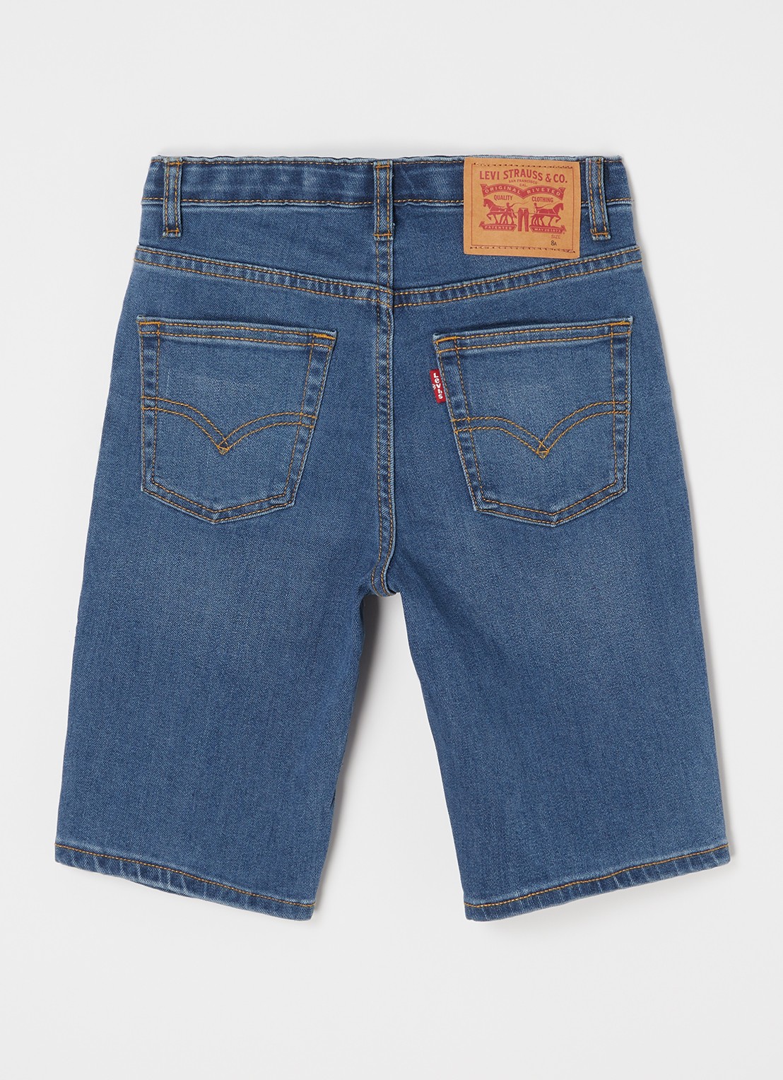 Levi's Slim fit korte broek van denim met stretch - voorkant 3 indigo
