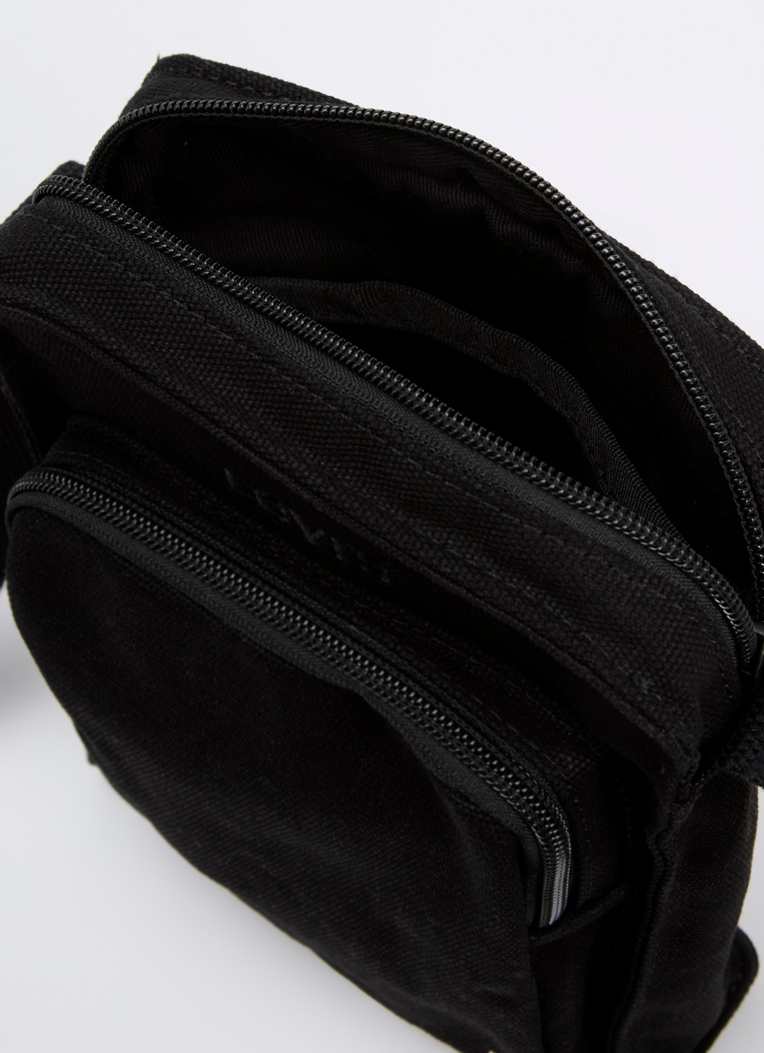 Levi's Small Zip crossbodytas van canvas met logoborduring - detail 2 zwart