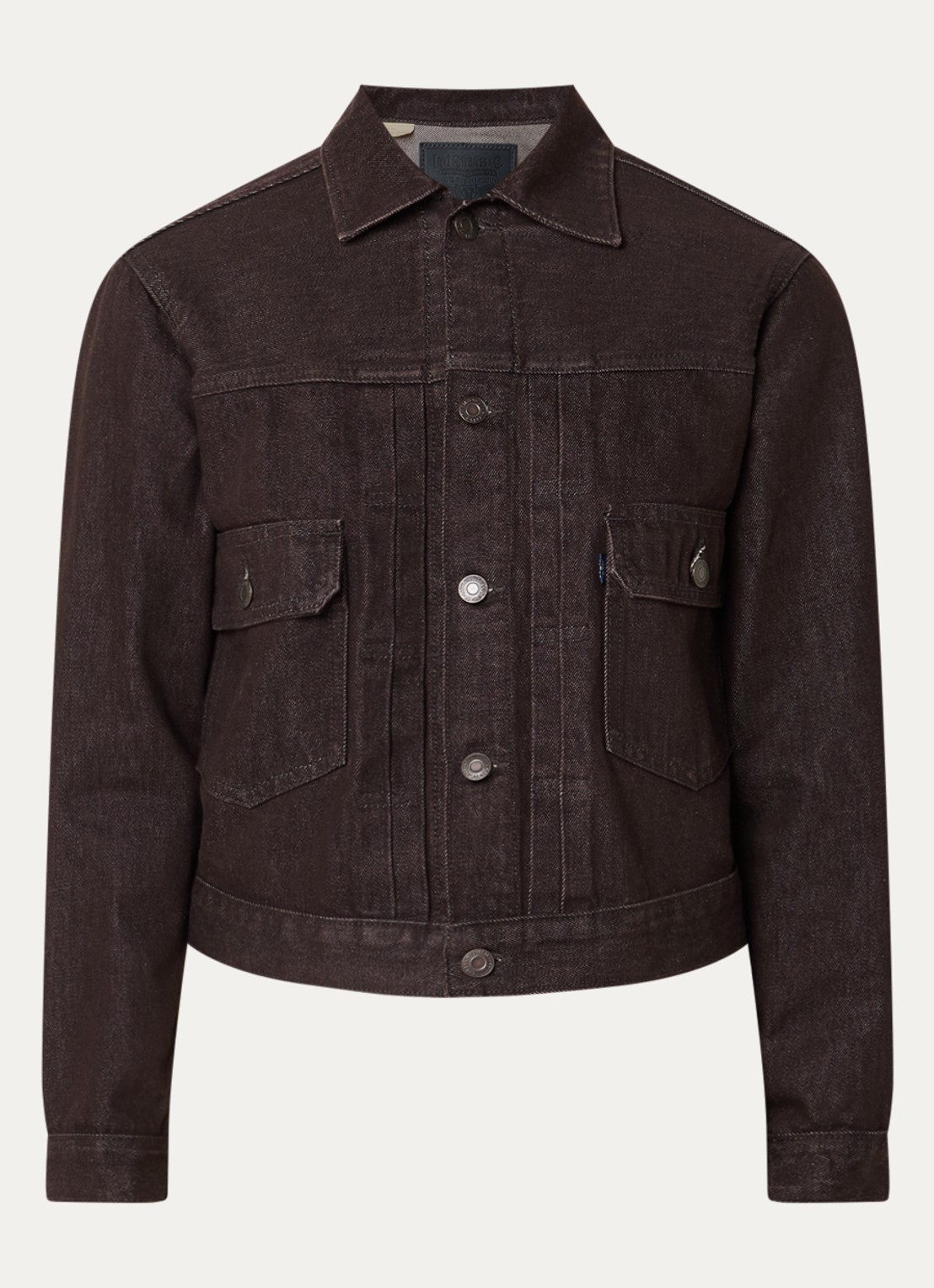 Levi's Spijkerjas met borstzakken - voorkant donkerbruin