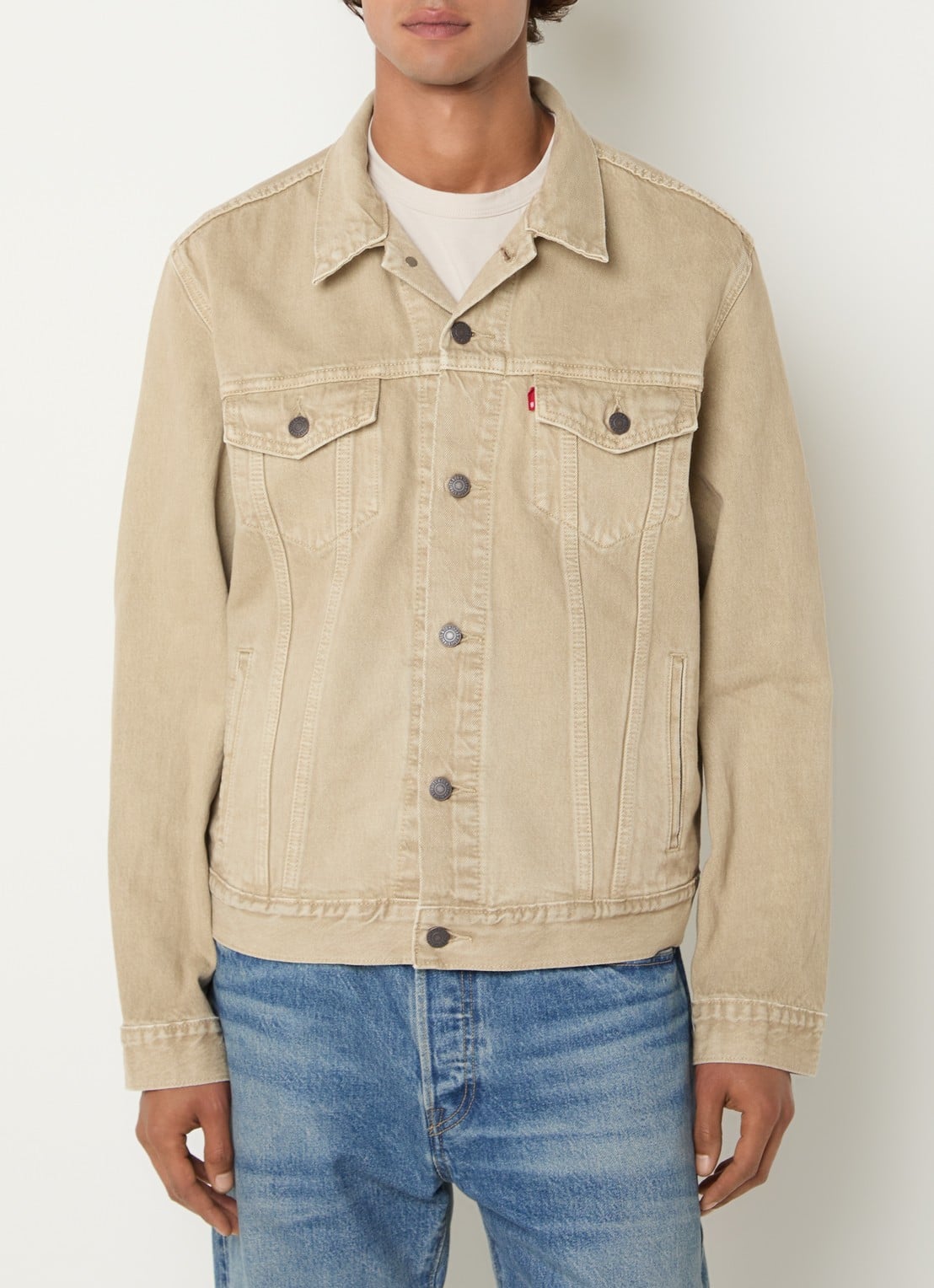 Levi's Spijkerjas met borstzakken - detail beige