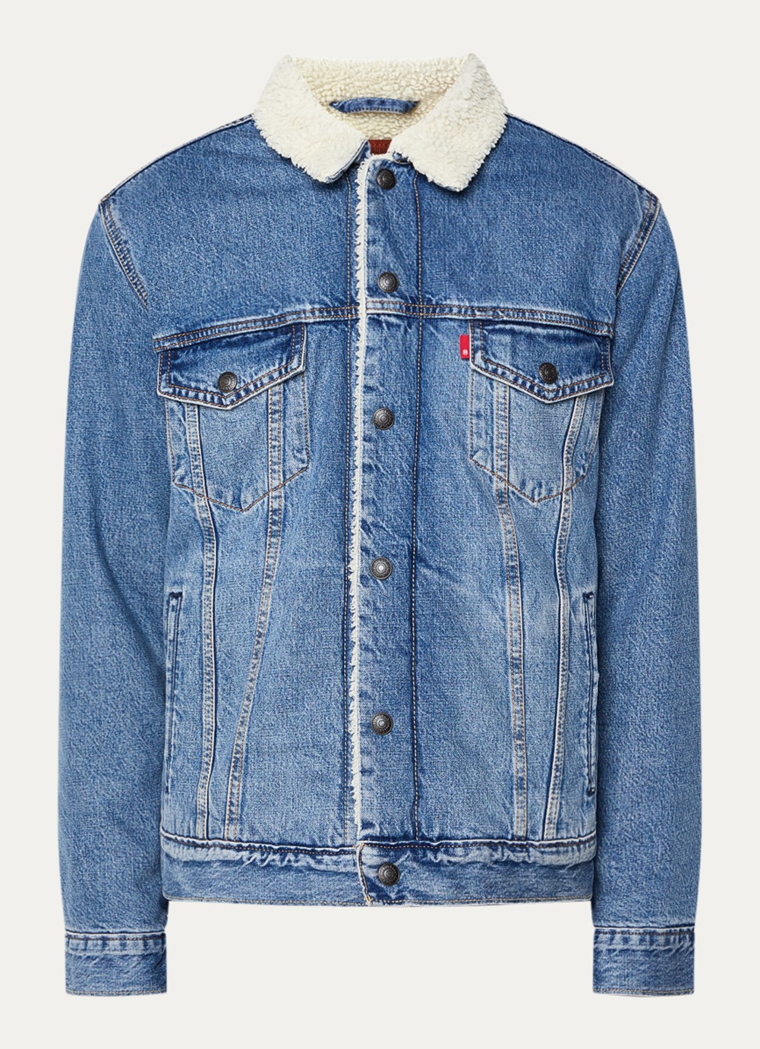 Levi's Spijkerjas met details van teddy en borstzakken - voorkant 2 indigo
