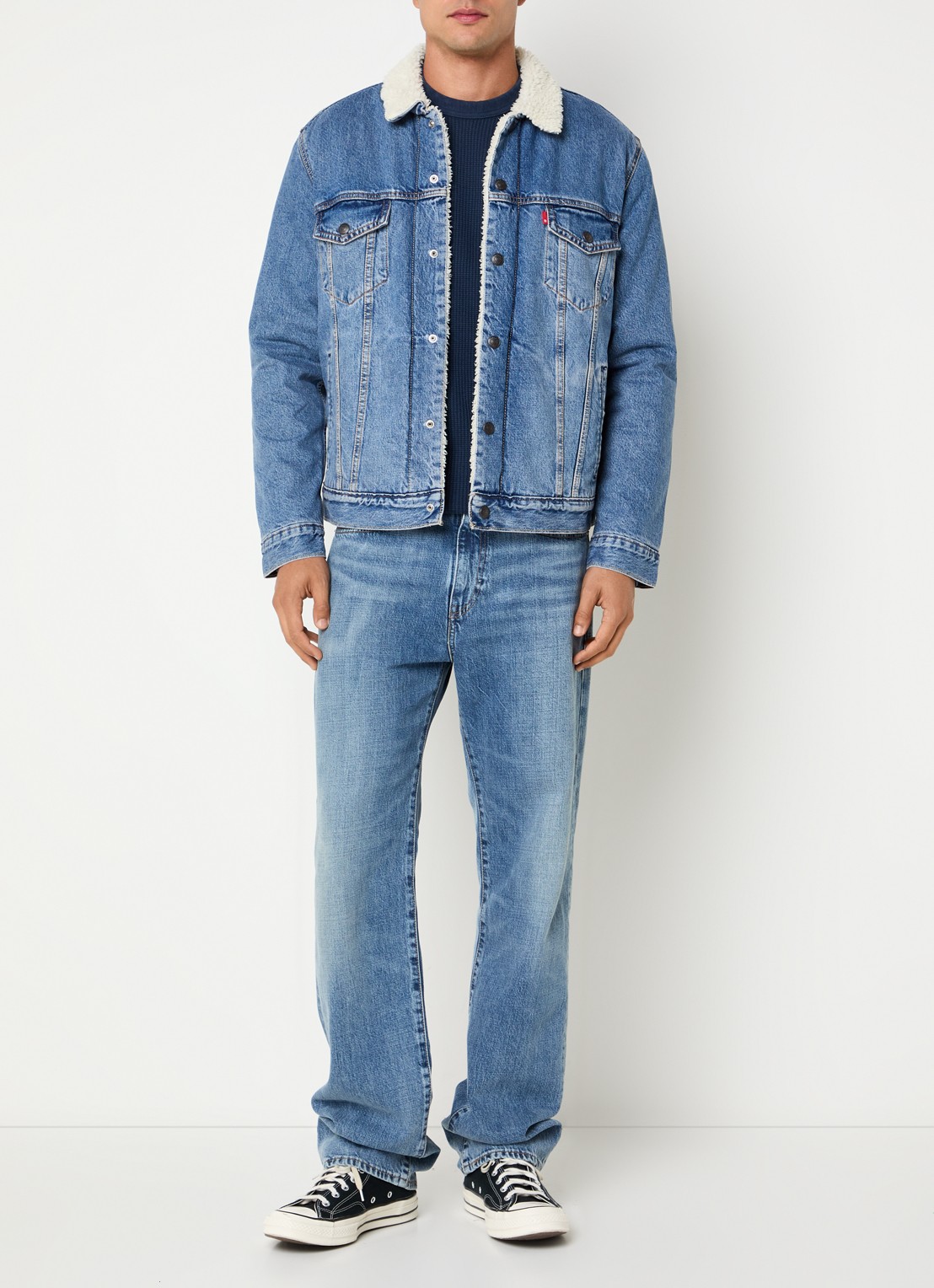 Levi's Spijkerjas met details van teddy en borstzakken - voorkant 3 indigo