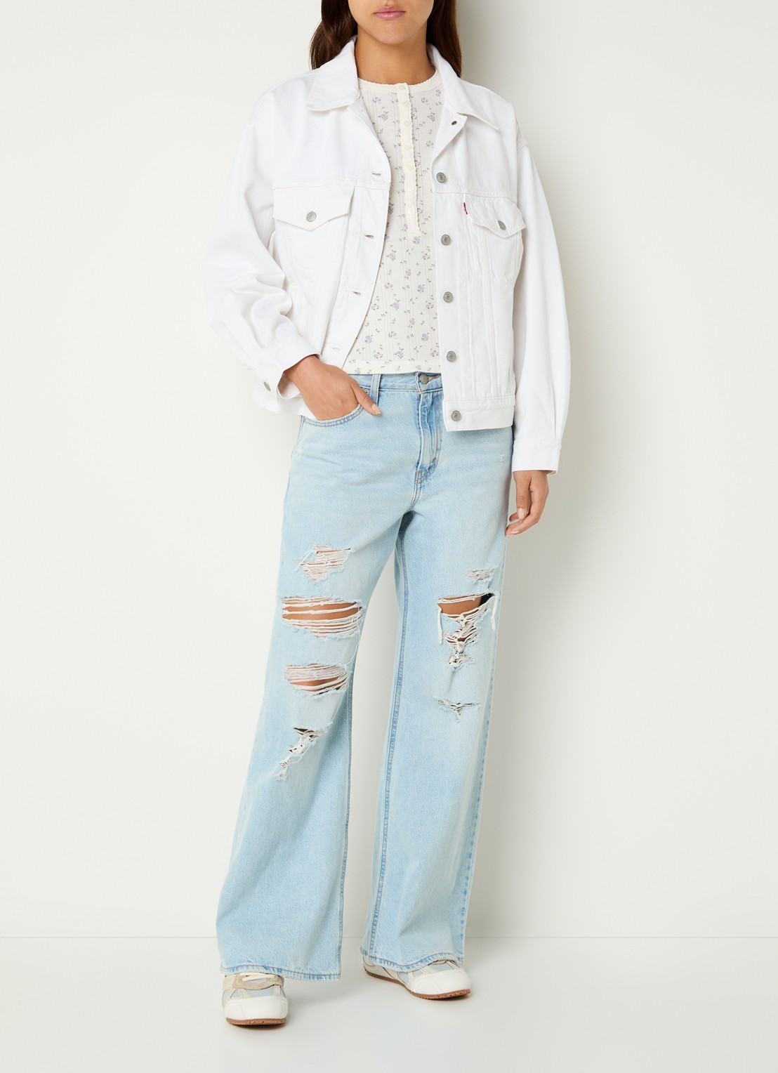 Levi's Spijkerjas met steekzakken - voorkant 4 gebroken wit