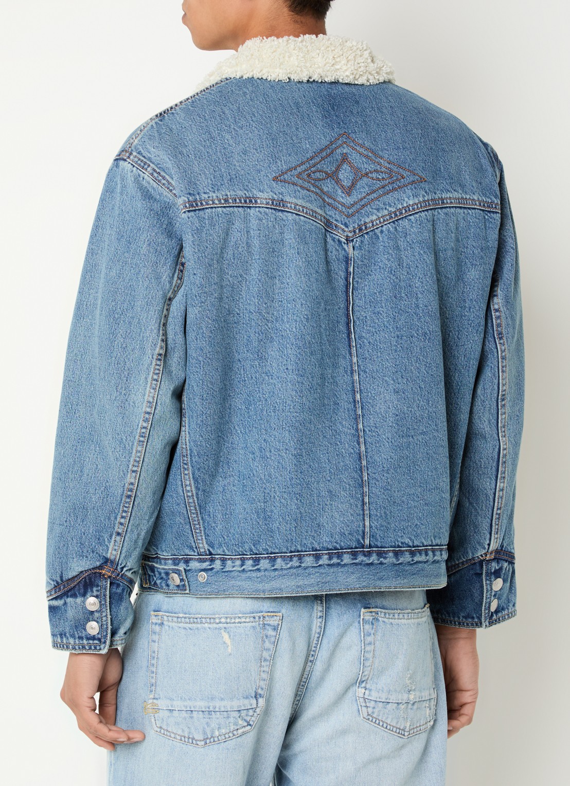 Levi's Spijkerjas met teddy voering en steekzakken - achterkant indigo