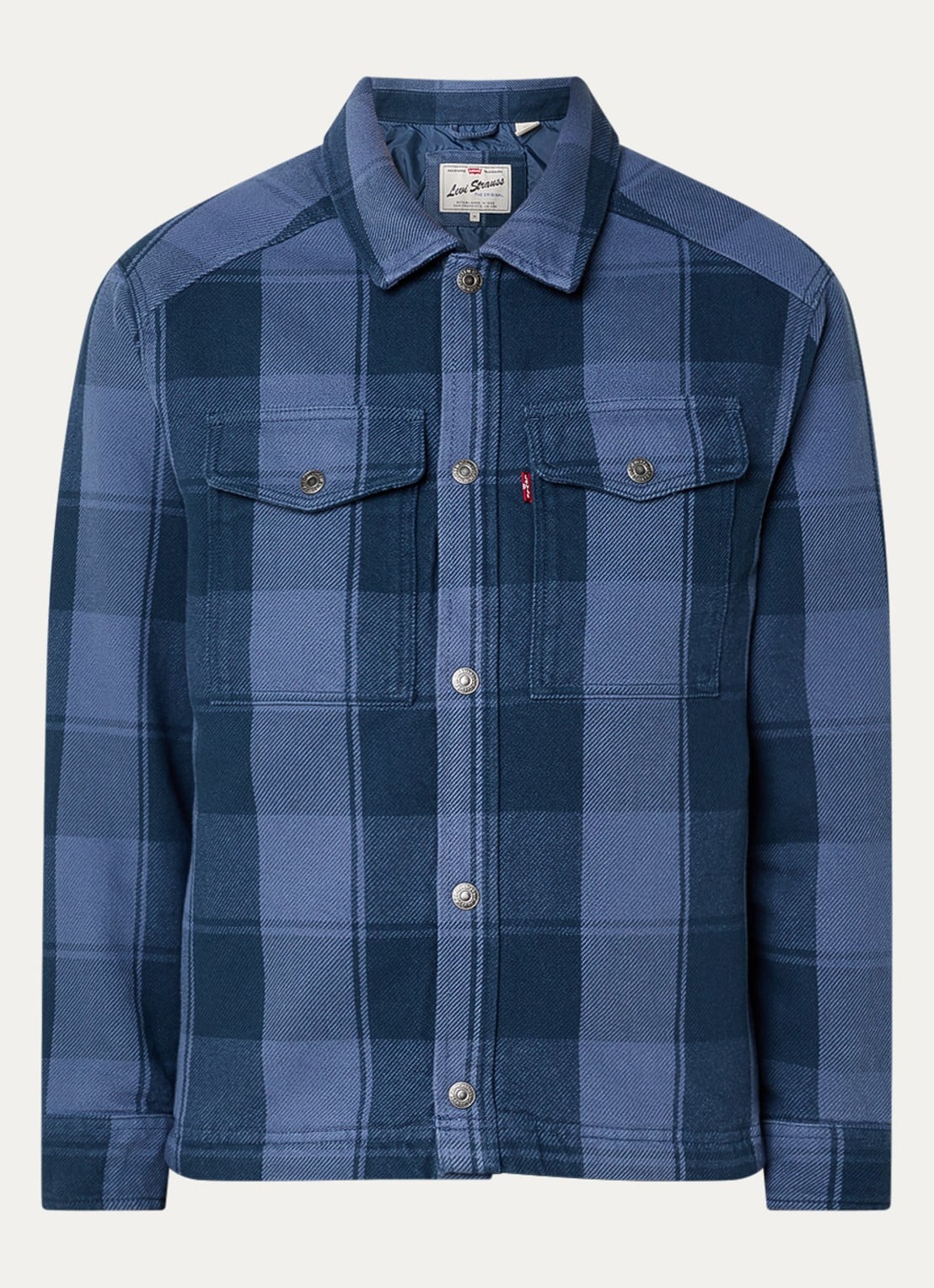 Levi's Spruce overshirt met ruitdessin - voorkant blauw