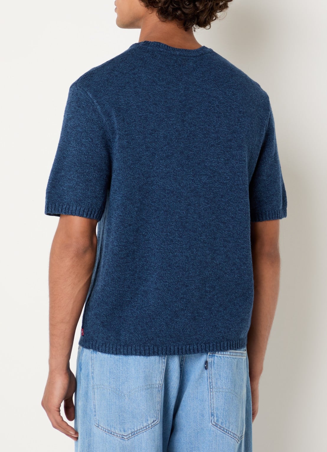 Levi's Stinson fijngebreide pullover in linnenblend - achterkant donkerblauw