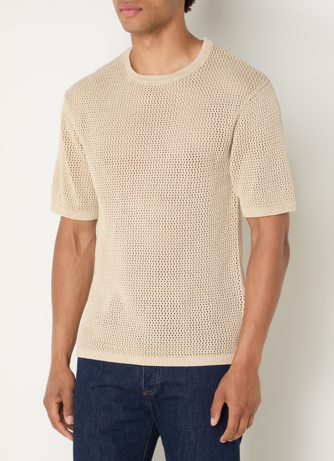 Levi's Stinson T-shirt met opengewerkt dessin - detail 4 beige