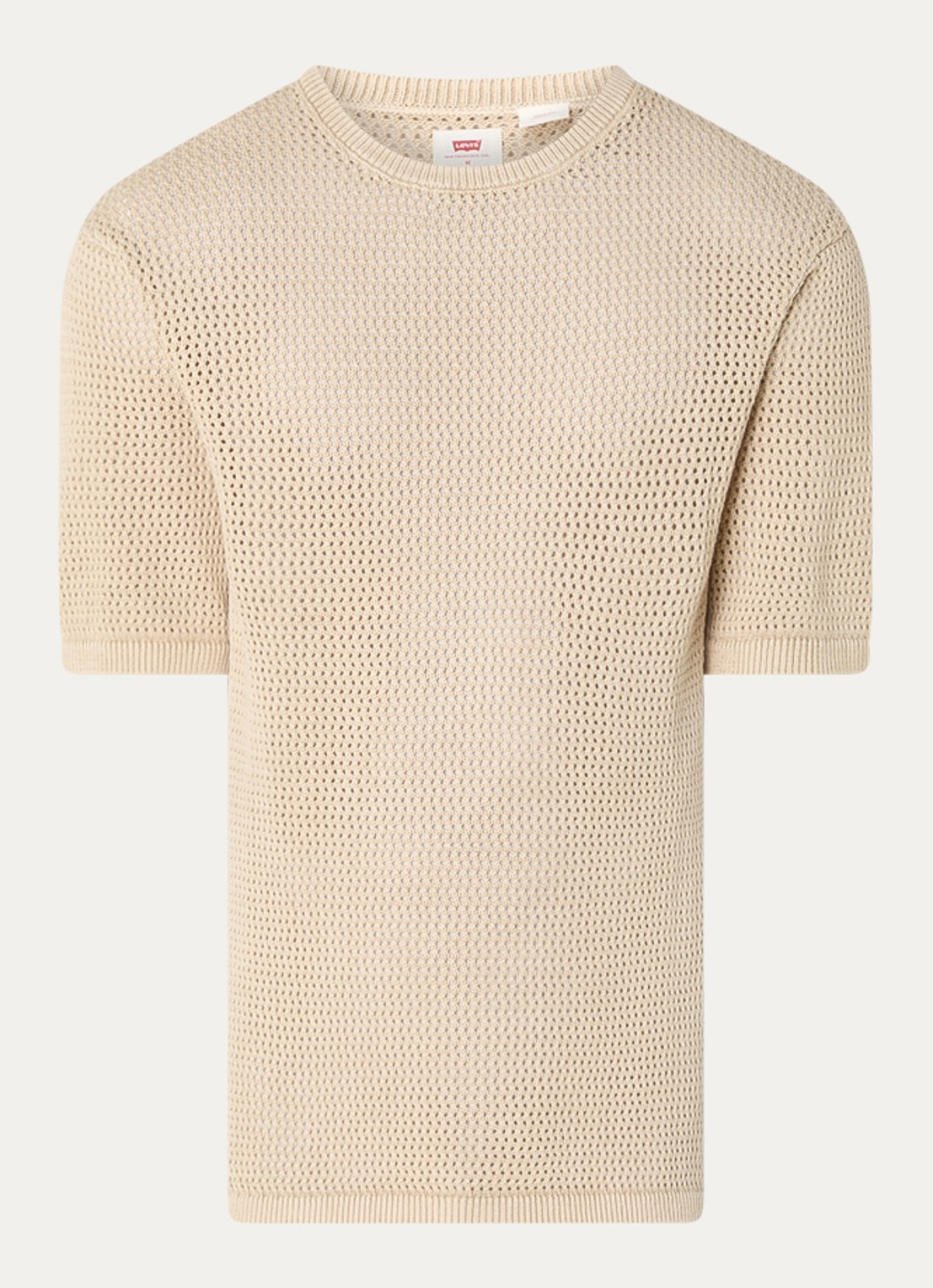 Levi's Stinson T-shirt met opengewerkt dessin - voorkant 2 beige