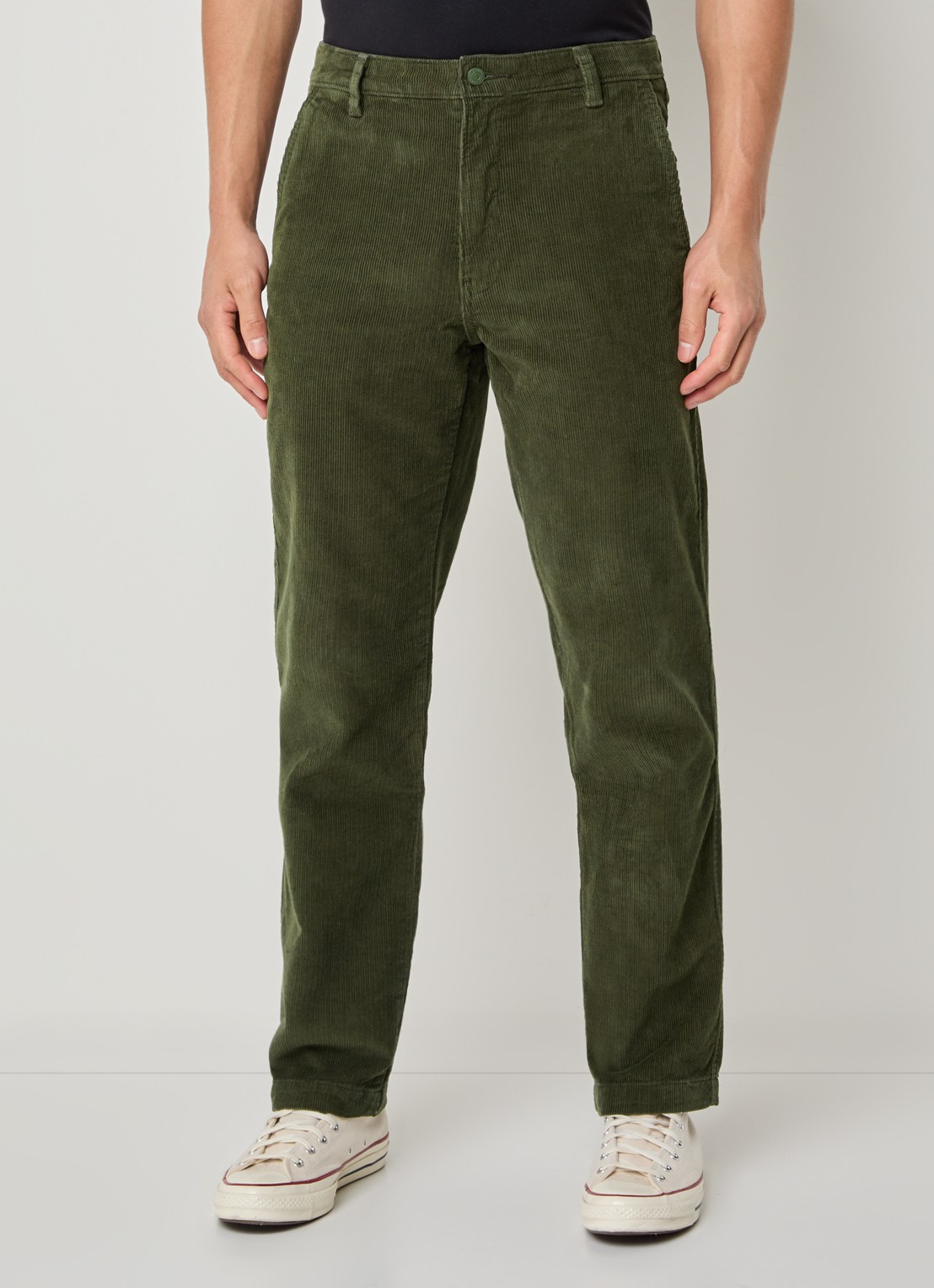 Levi's Straight fit broek van corduroy - detail bronsgroen
