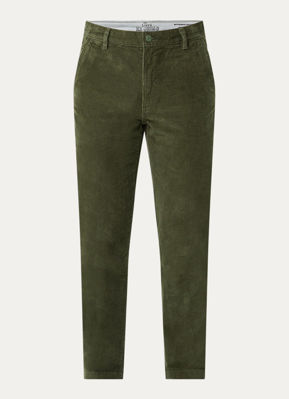 Levi's Straight fit broek van corduroy - voorkant 3 bronsgroen