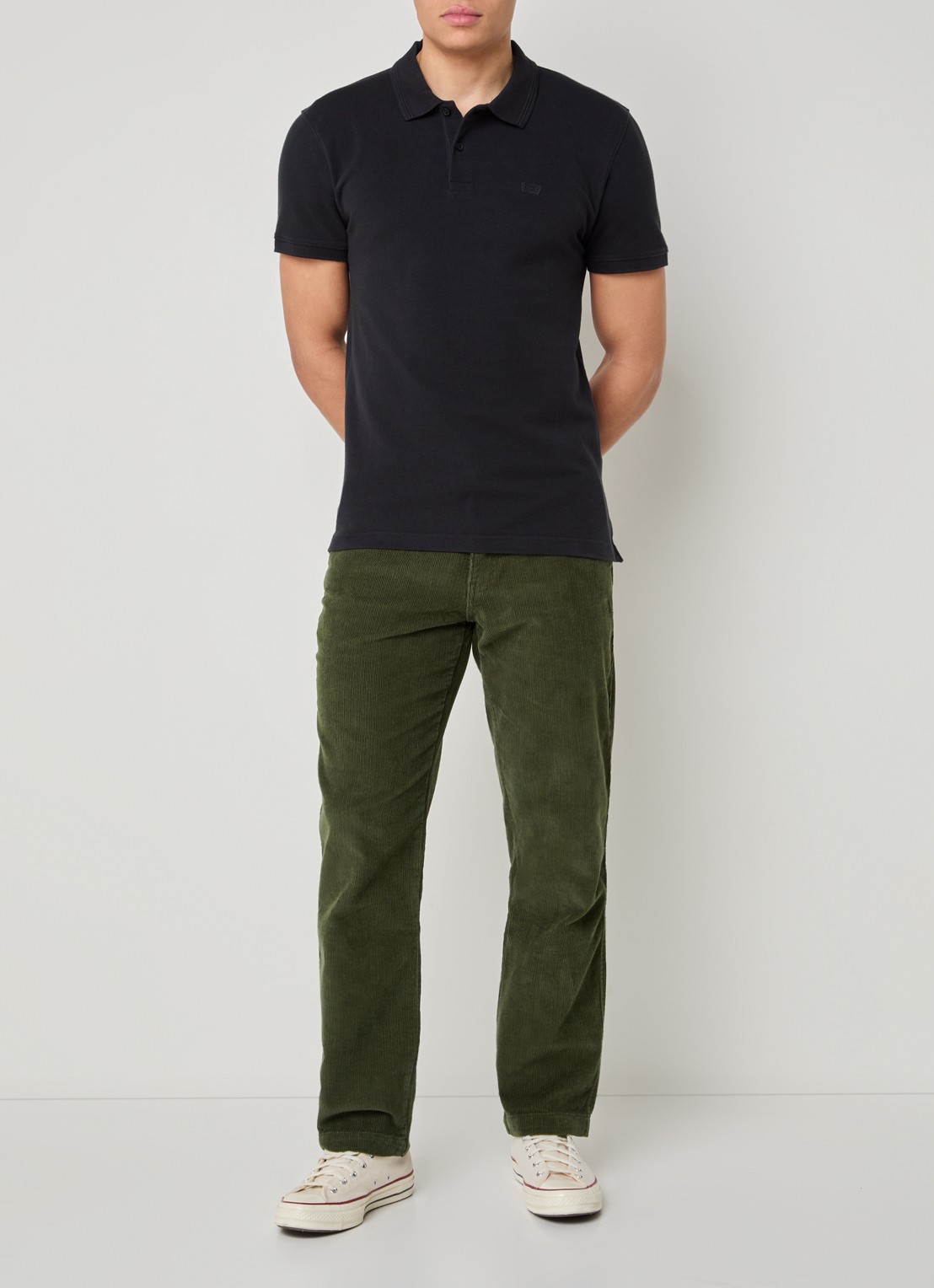 Levi's Straight fit broek van corduroy - voorkant 4 bronsgroen