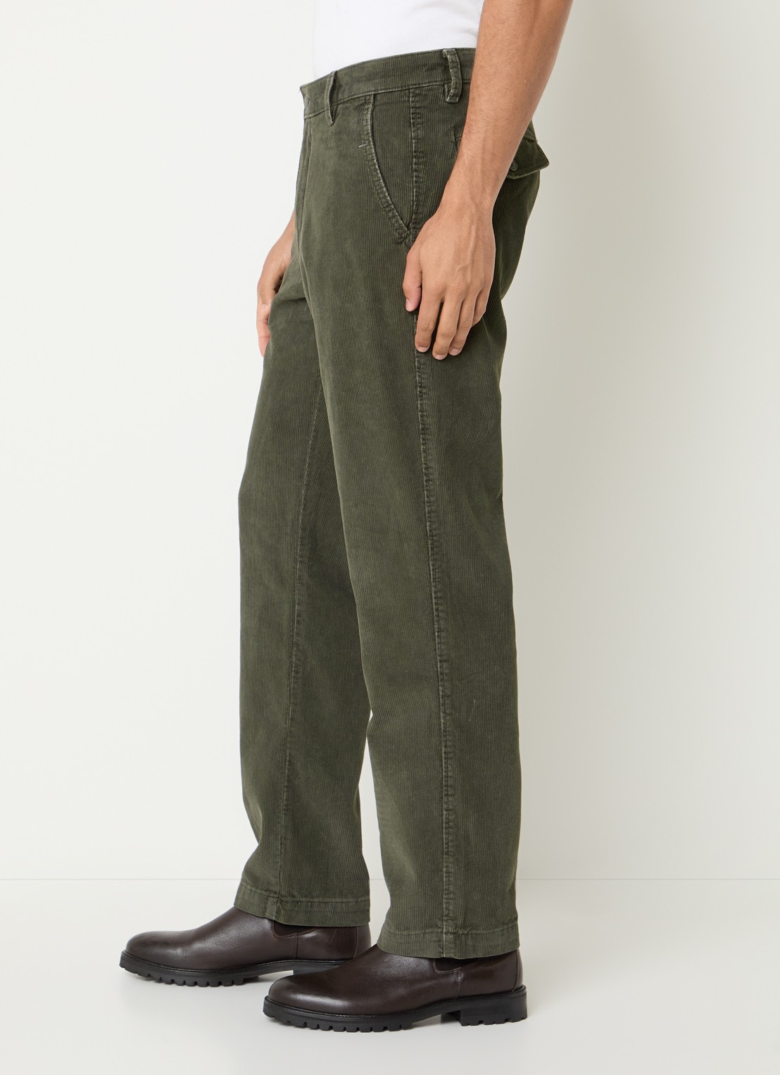 Levi's Straight fit chino met steekzakken - detail 5 bronsgroen