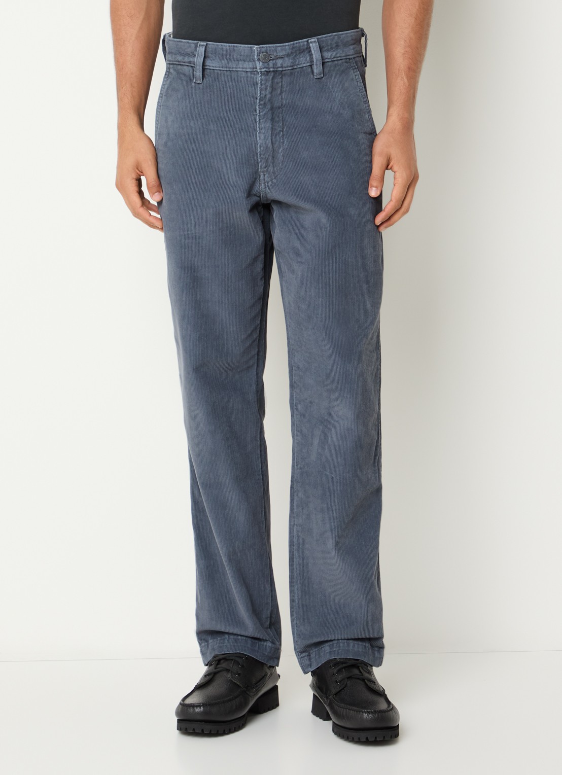 Levi's Straight fit jeans met gekleurde wassing en structuur - detail 4 staalblauw
